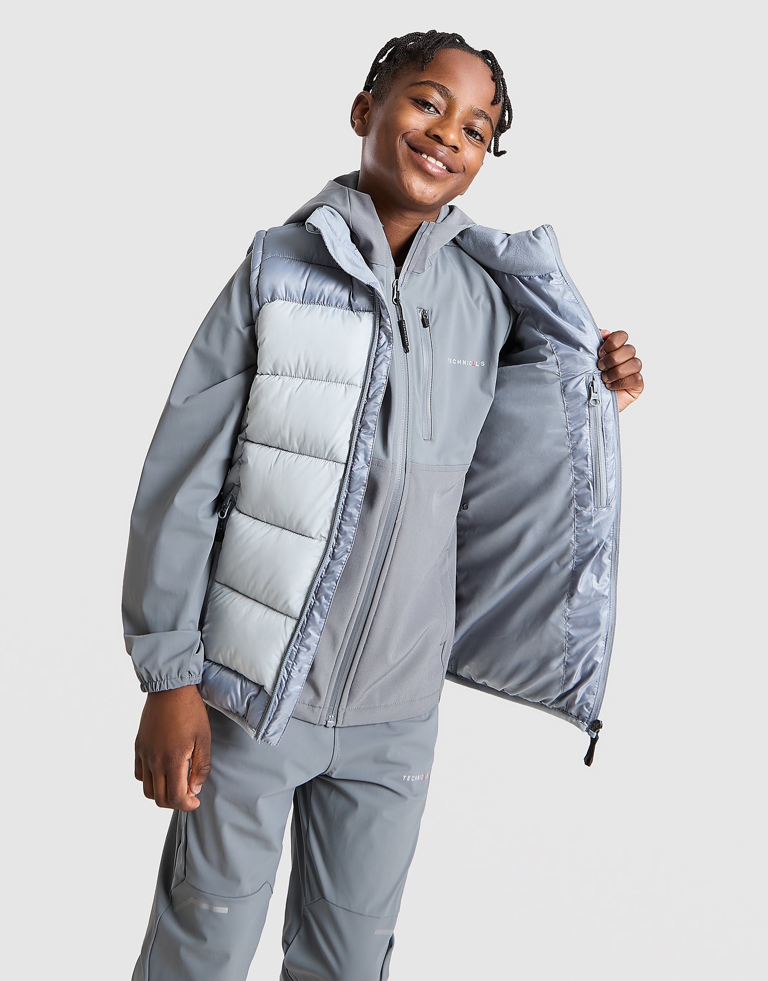 Technicals Strider Bubble Gilet Junior - Grijs - Kind, Grijs 10-11Y