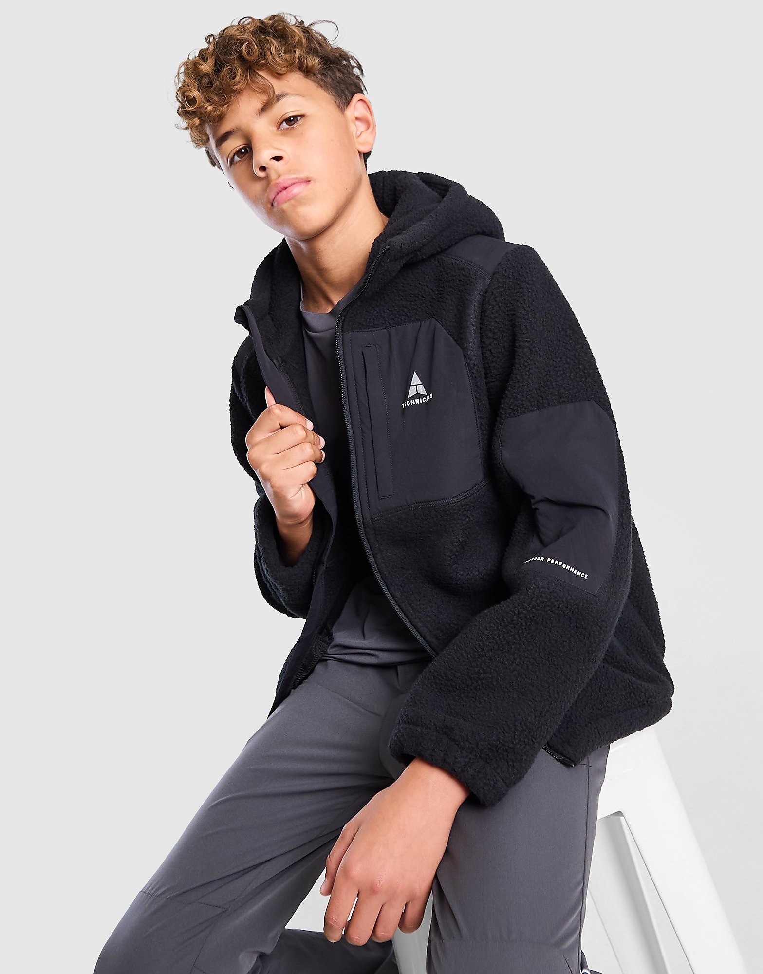 Technicals Timber Fleece Jacket - Zwart - Kind, Zwart 10-11Y