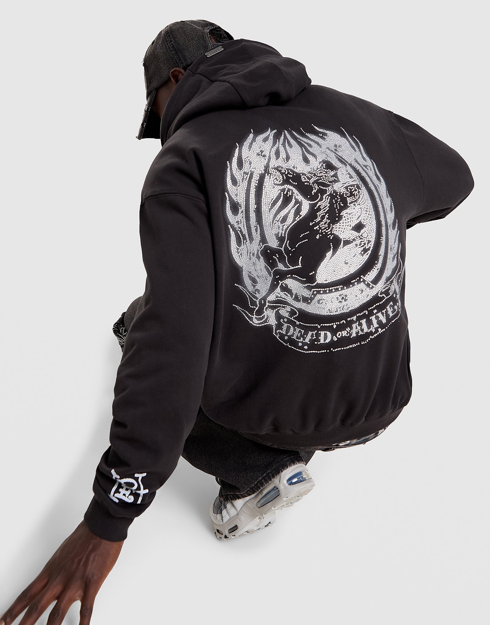 Ed Hardy Diamante Overhead Hoodie - Zwart- Heren, Zwart