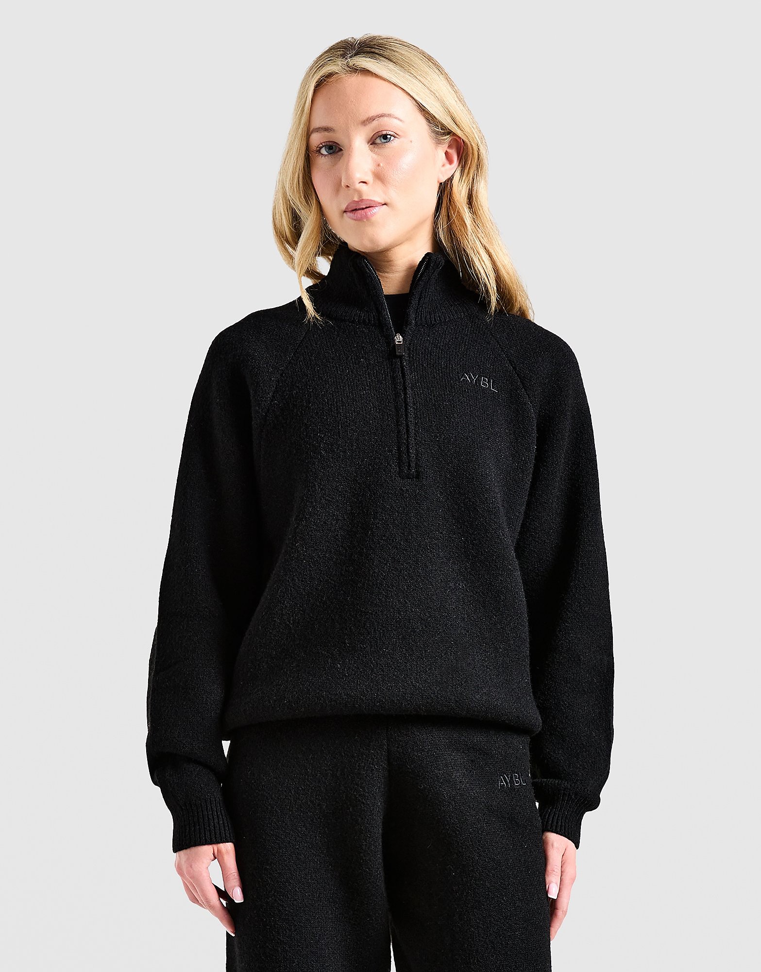AYBL Soft Knit 1 4 Zip Sweatshirt Zwart- Dames Zwart