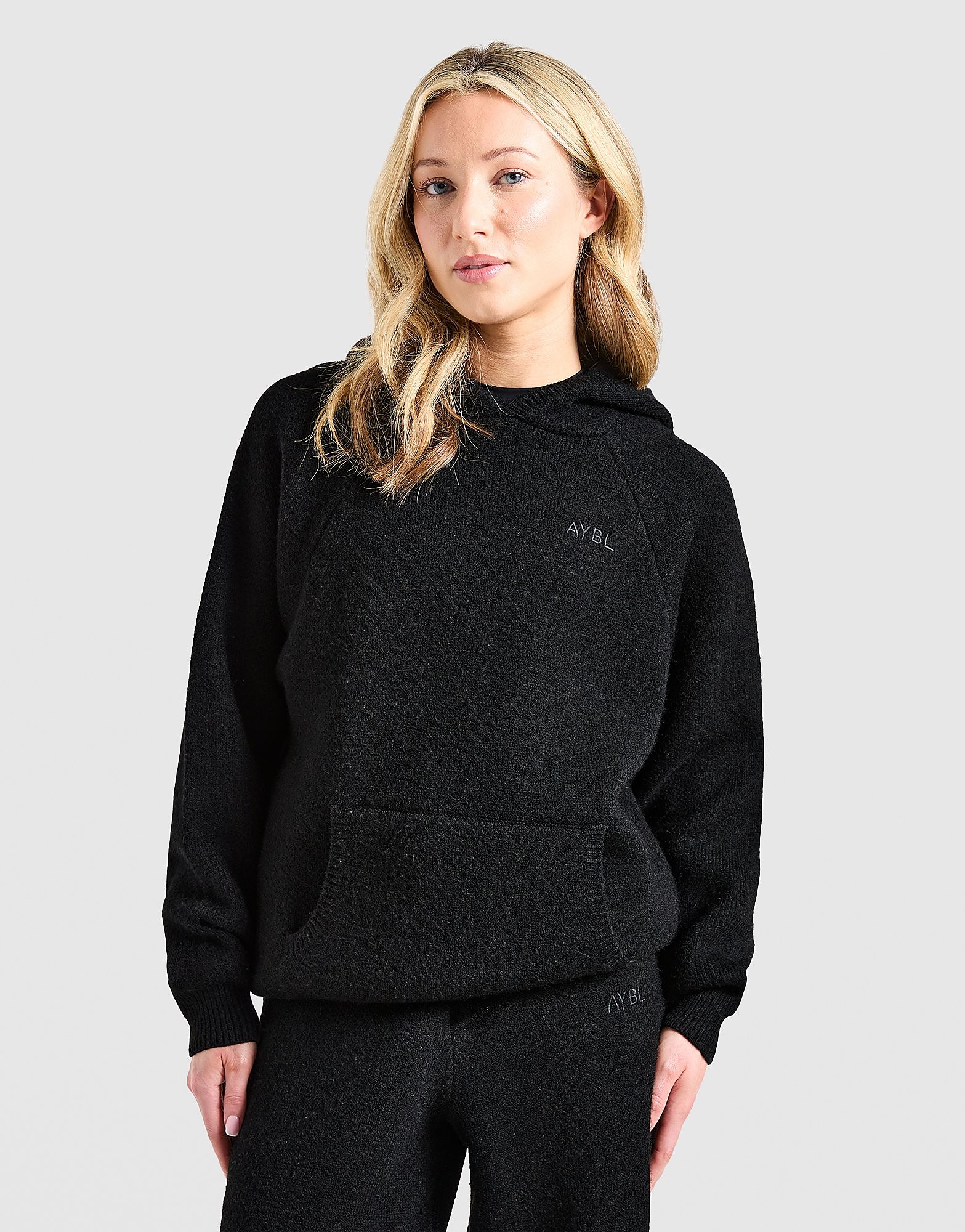 AYBL Soft Oversized Knit Hoodie Zwart- Dames Zwart