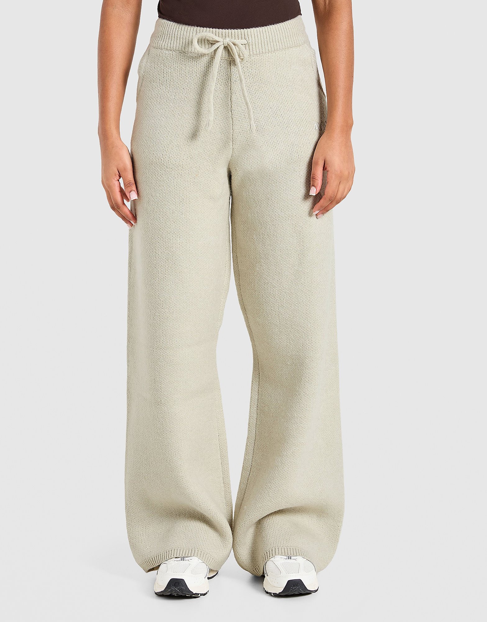 AYBL Soft Knitted Wide Joggers Beige- Dames Beige