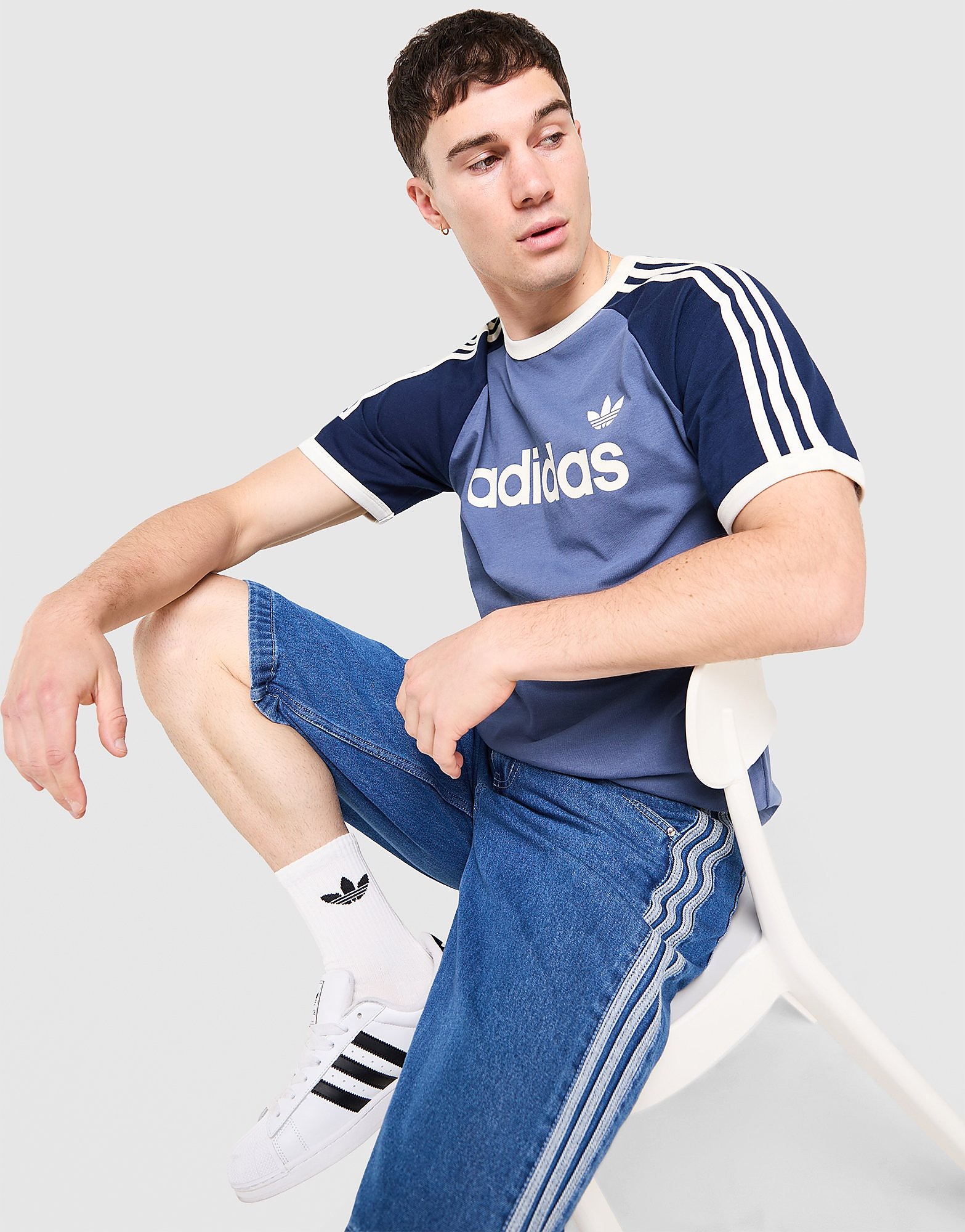 adidas Originals Colour Block 3 Stripes T Shirt