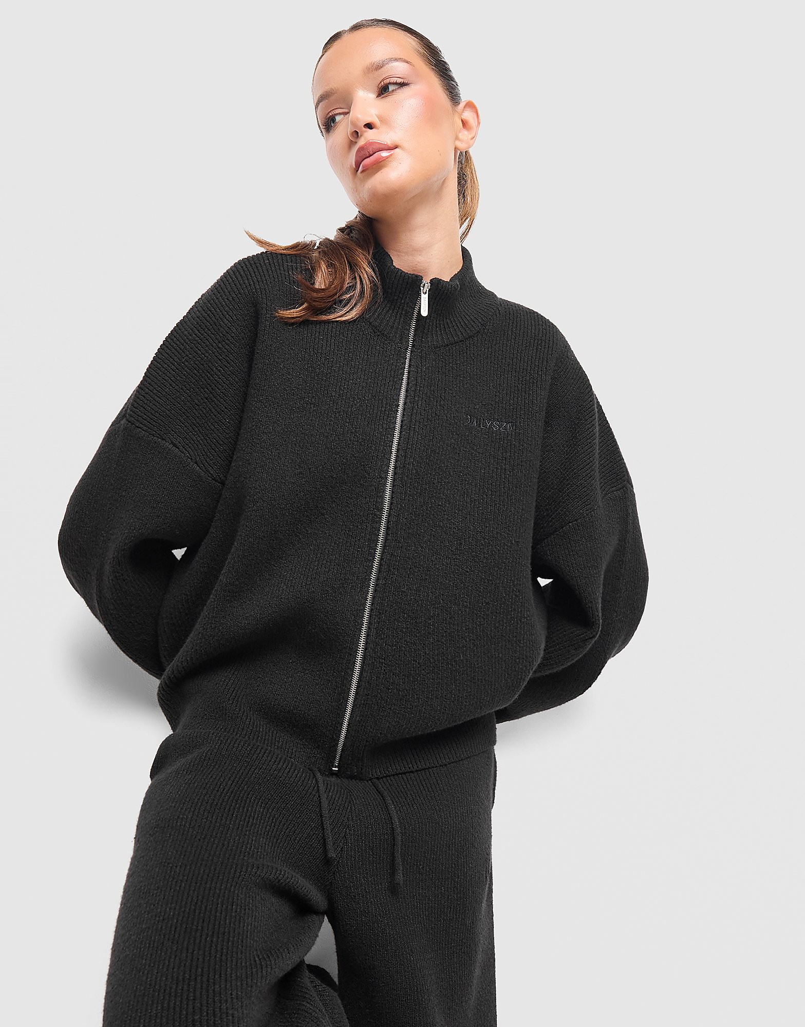 DAILYSZN Snug Full Zip Sweatshirt - Zwart- Dames, Zwart