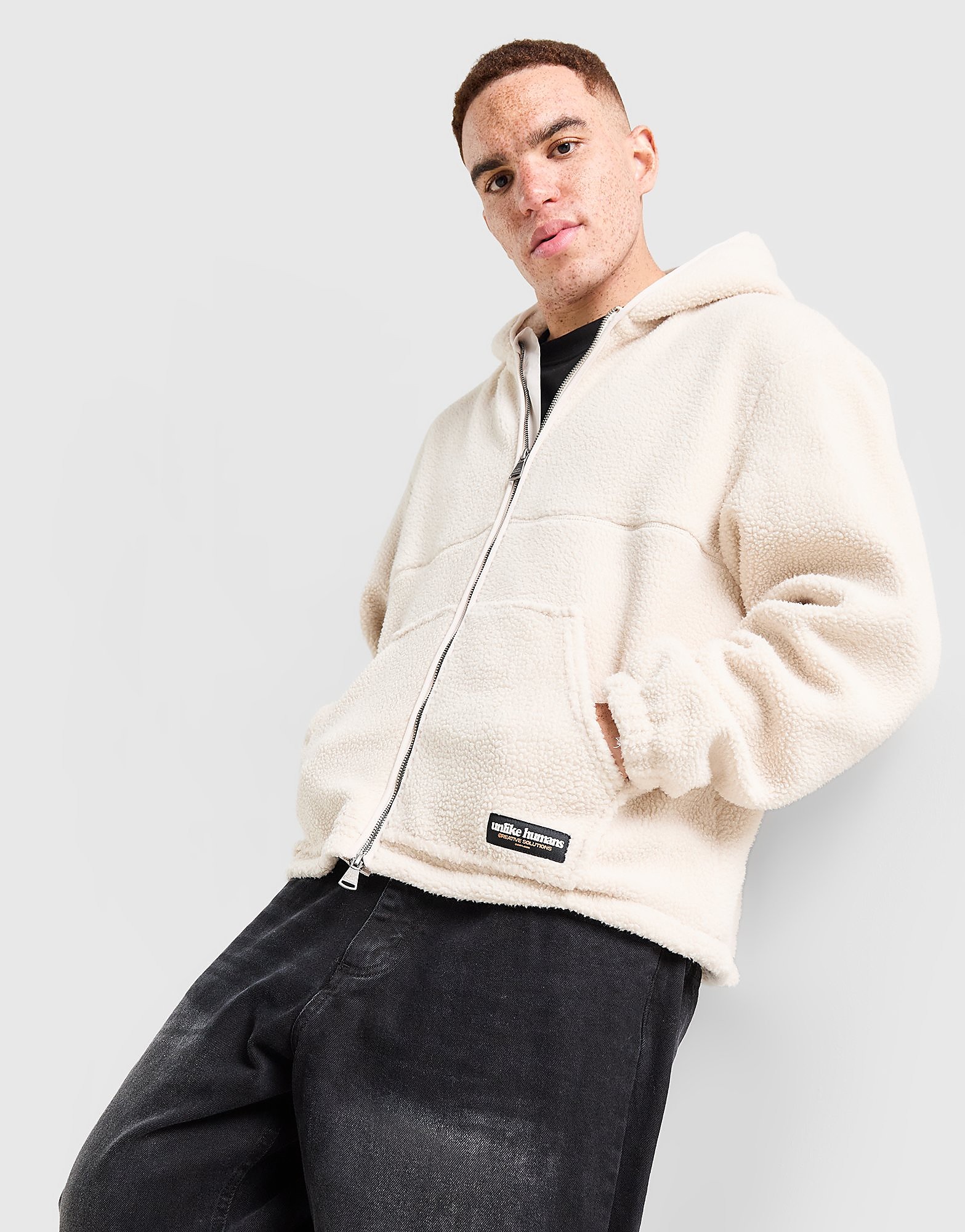 Unlike Humans Varney Borg Jacket - Beige- Heren, Beige XS