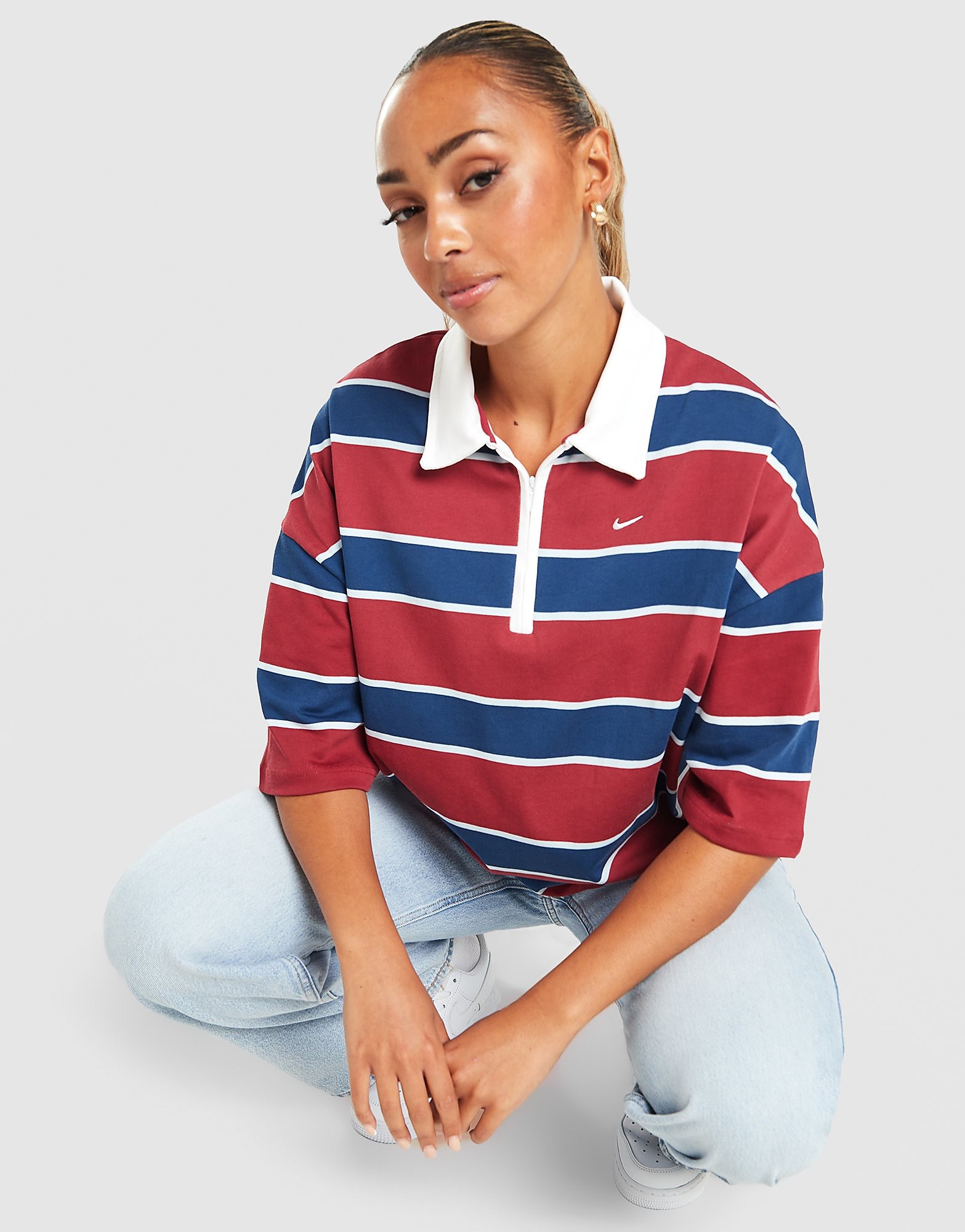 Nike Stripe Polo Shirt - Rood- Dames, Rood
