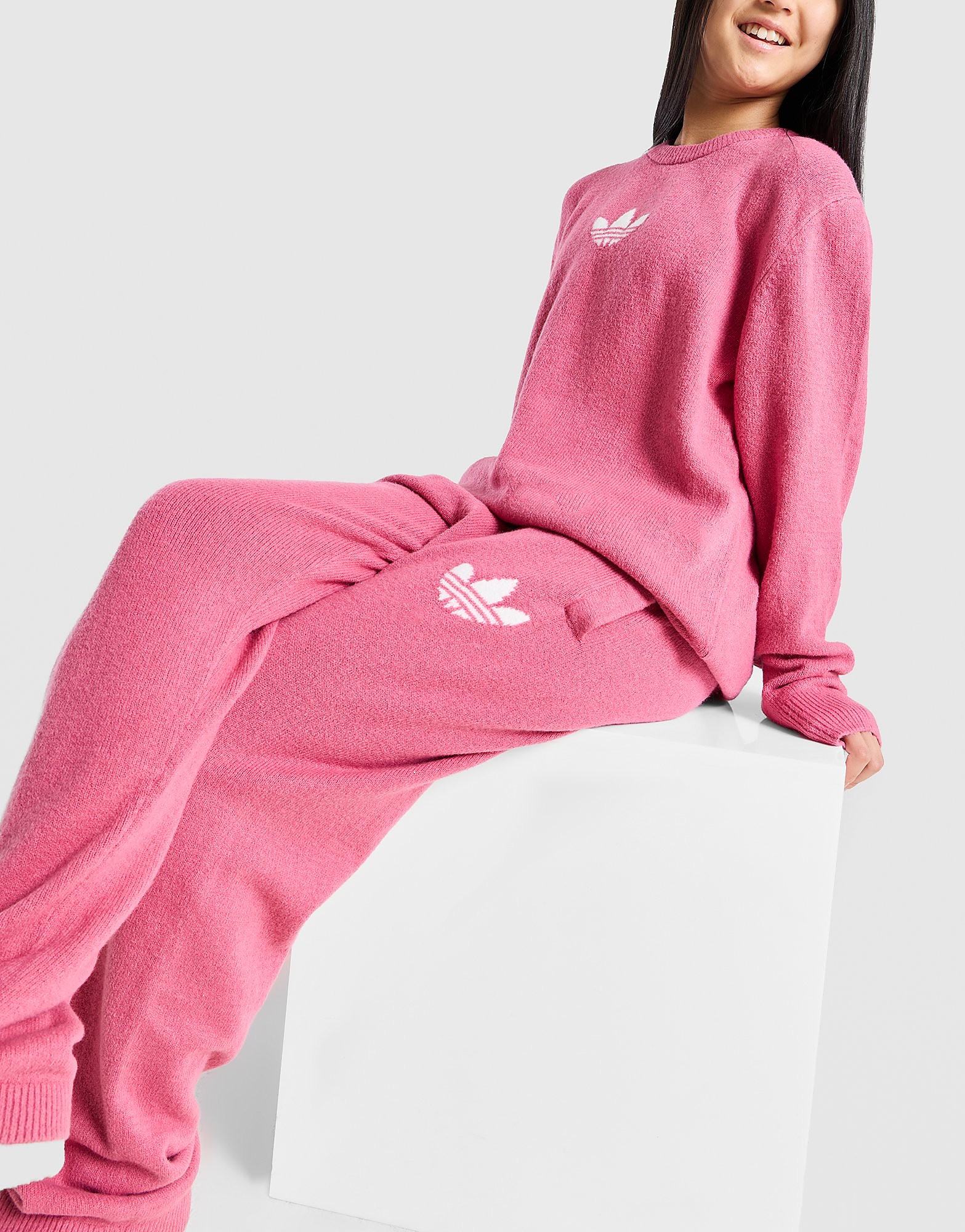 Adidas Originals ' Knit Wide Leg Joggers Junior Roze Kind Roze