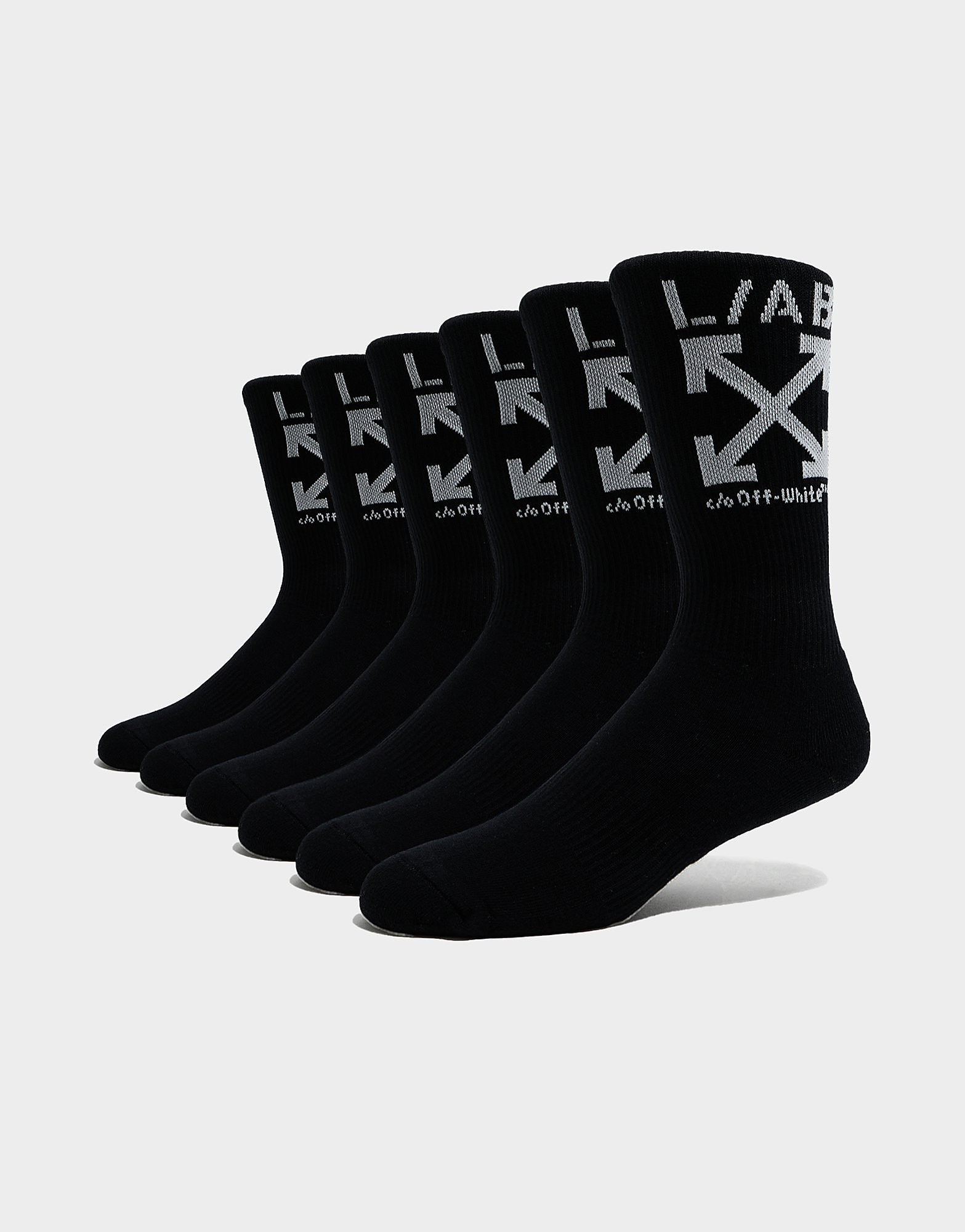 Off-White 6-Pack L AB Clamp Arrows Socks Zwart- Dames Zwart