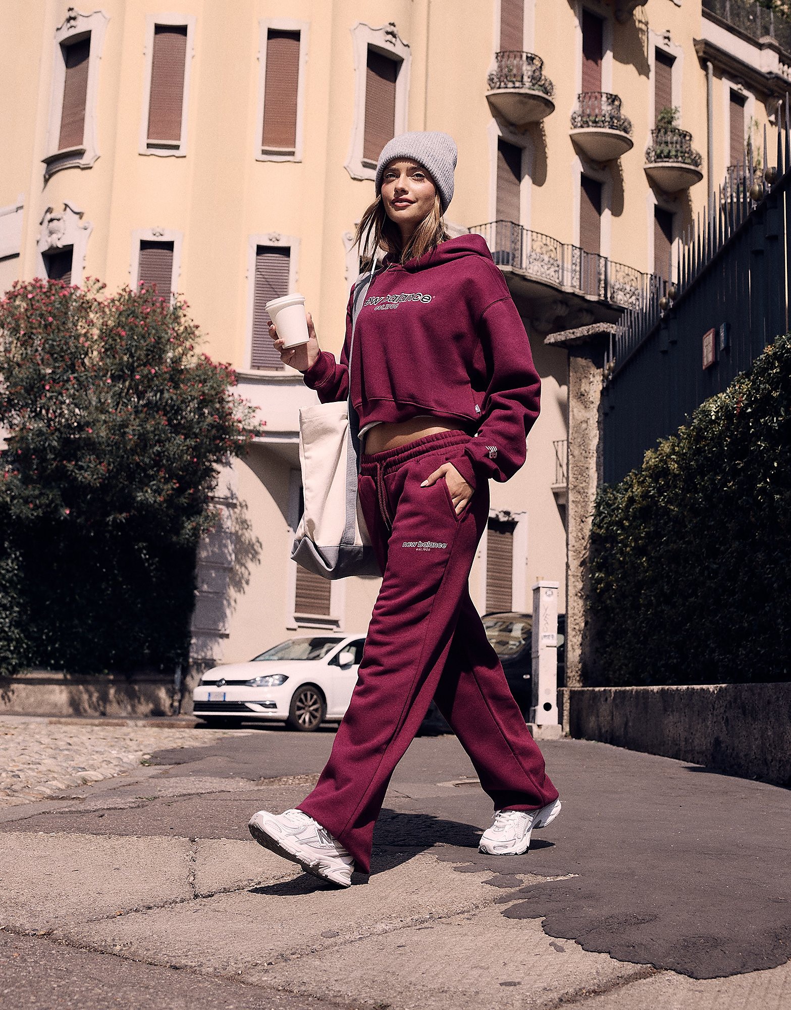 New Balance College Wide Leg Joggers - Rood- Dames, Rood