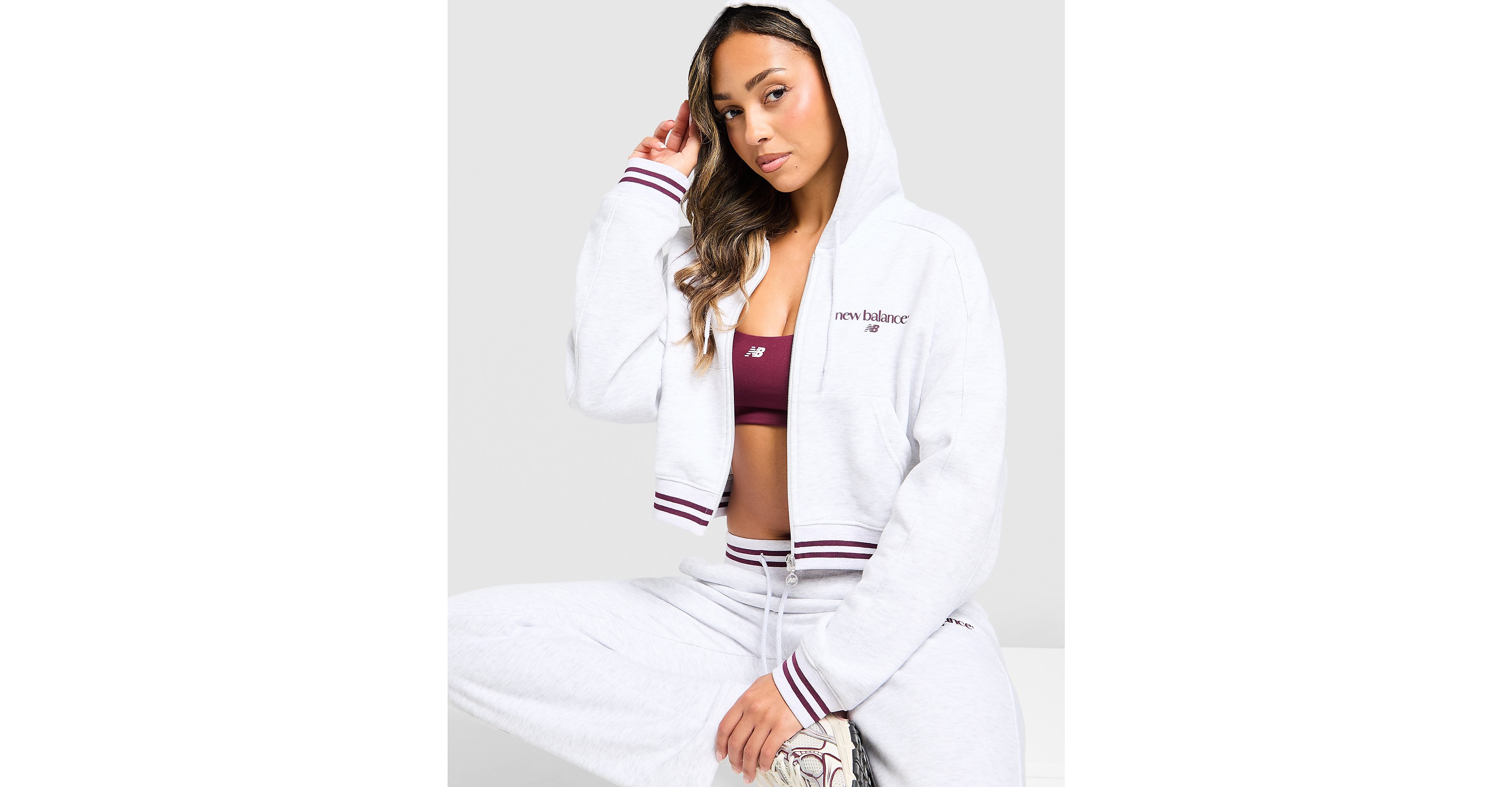 Cropped Ribbed Full Zip Hoodie