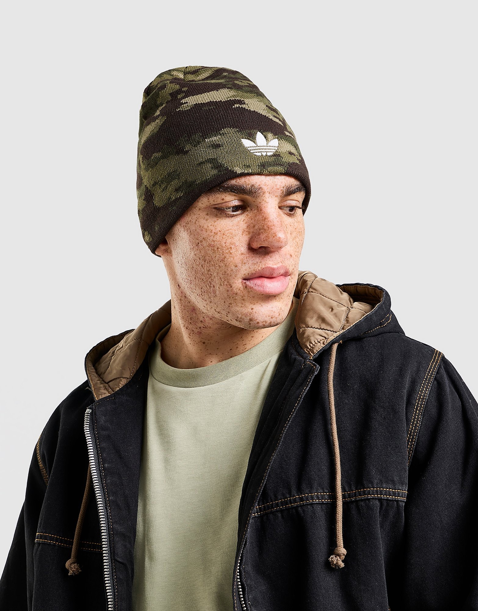 adidas Originals Cuffless Camo Beanie Hat - Groen, Groen