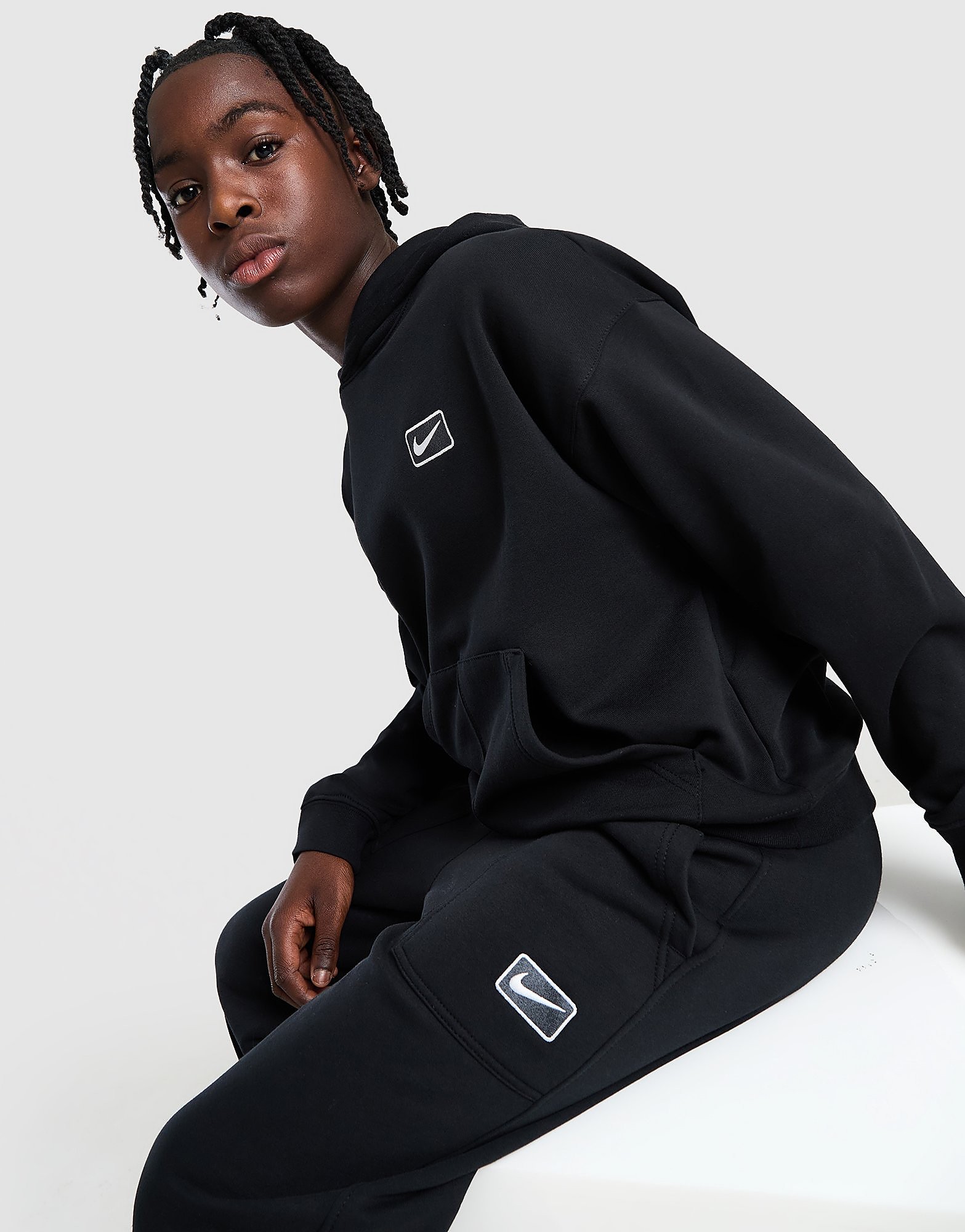 Nike Street Fleece Hoodie Junior - Zwart - Kind, Zwart