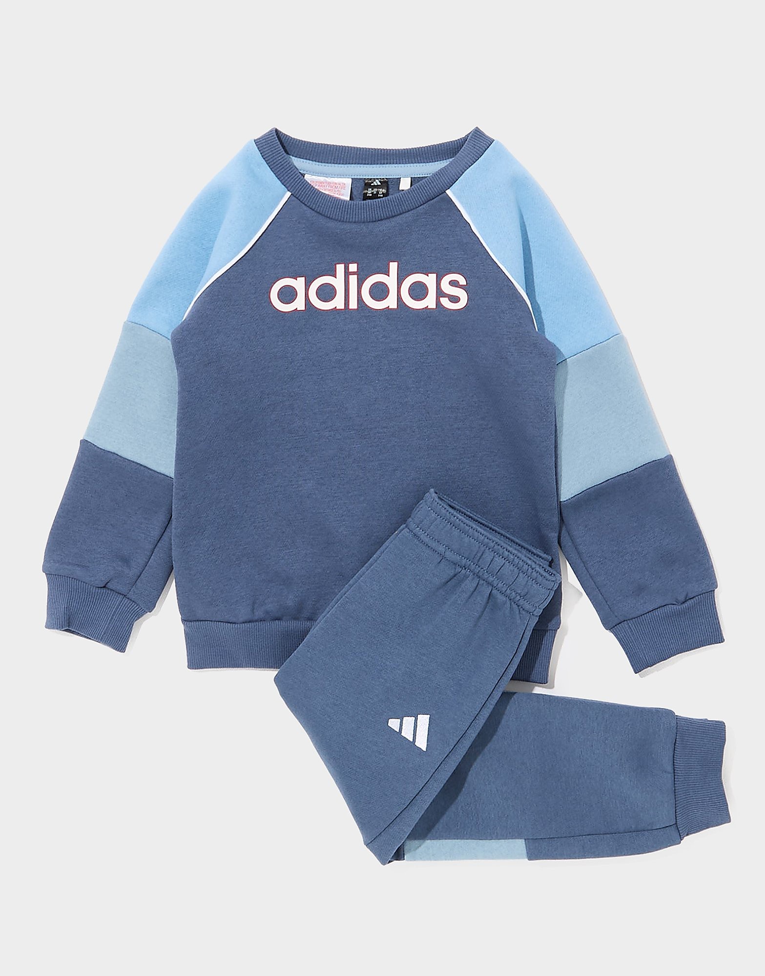 Adidas Linear Colour Block Crew Tracksuit Infant Blauw Kind Blauw