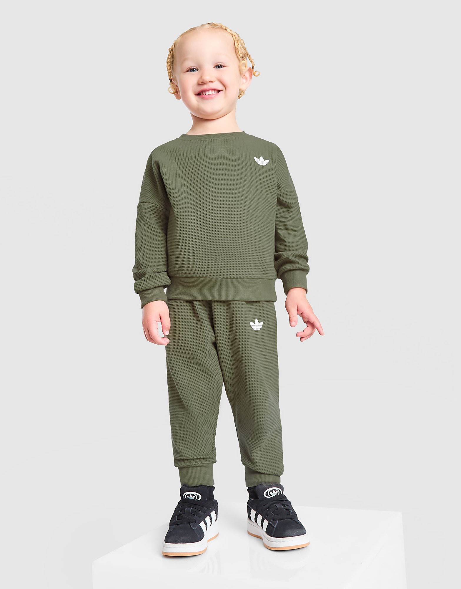 adidas Originals Waffle Crew Tracksuit Infant - Groen - Kind, Groen