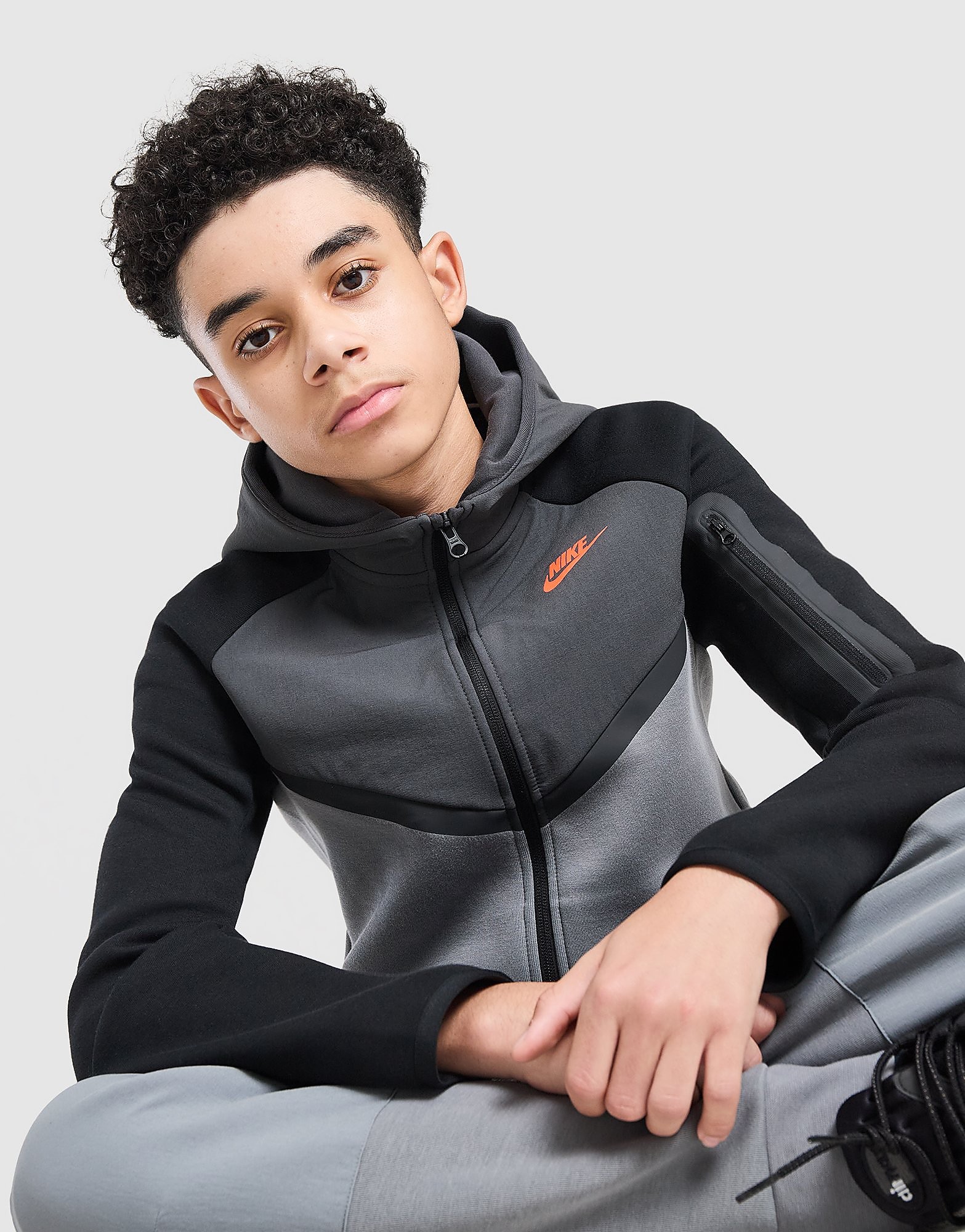 Nike Hoodie met rits voor kids Sportswear Tech Fleece Grijs