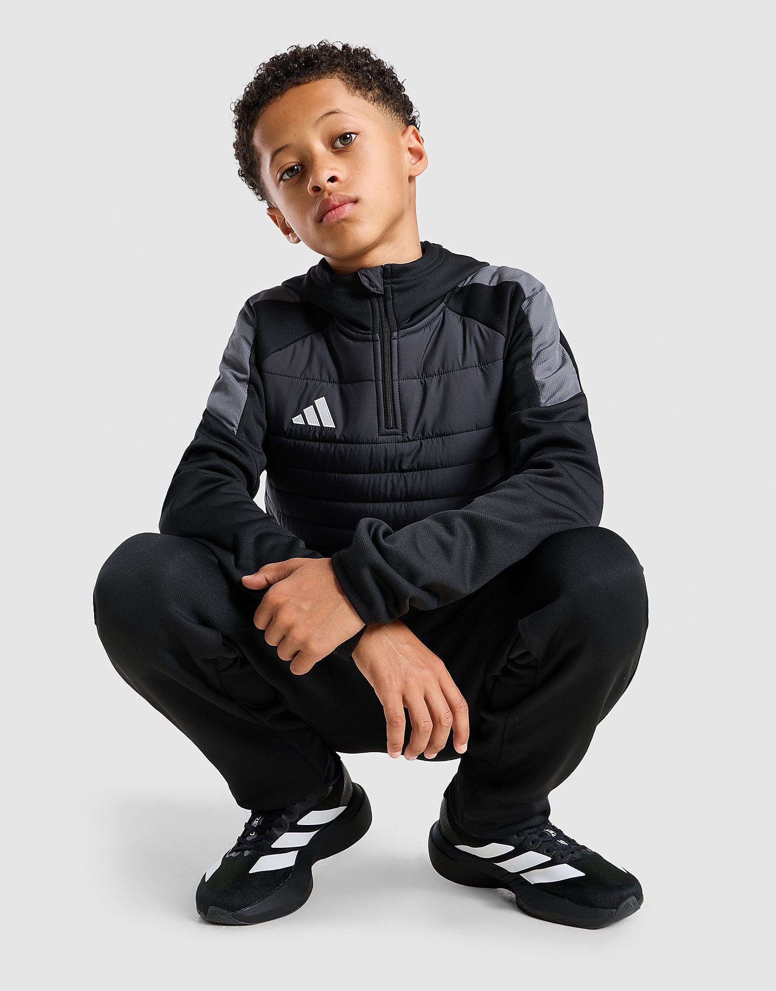 adidas Tiro 26 Winterised Training 1/4 Zip Hoodie Junior - Zwart - Kind, Zwart