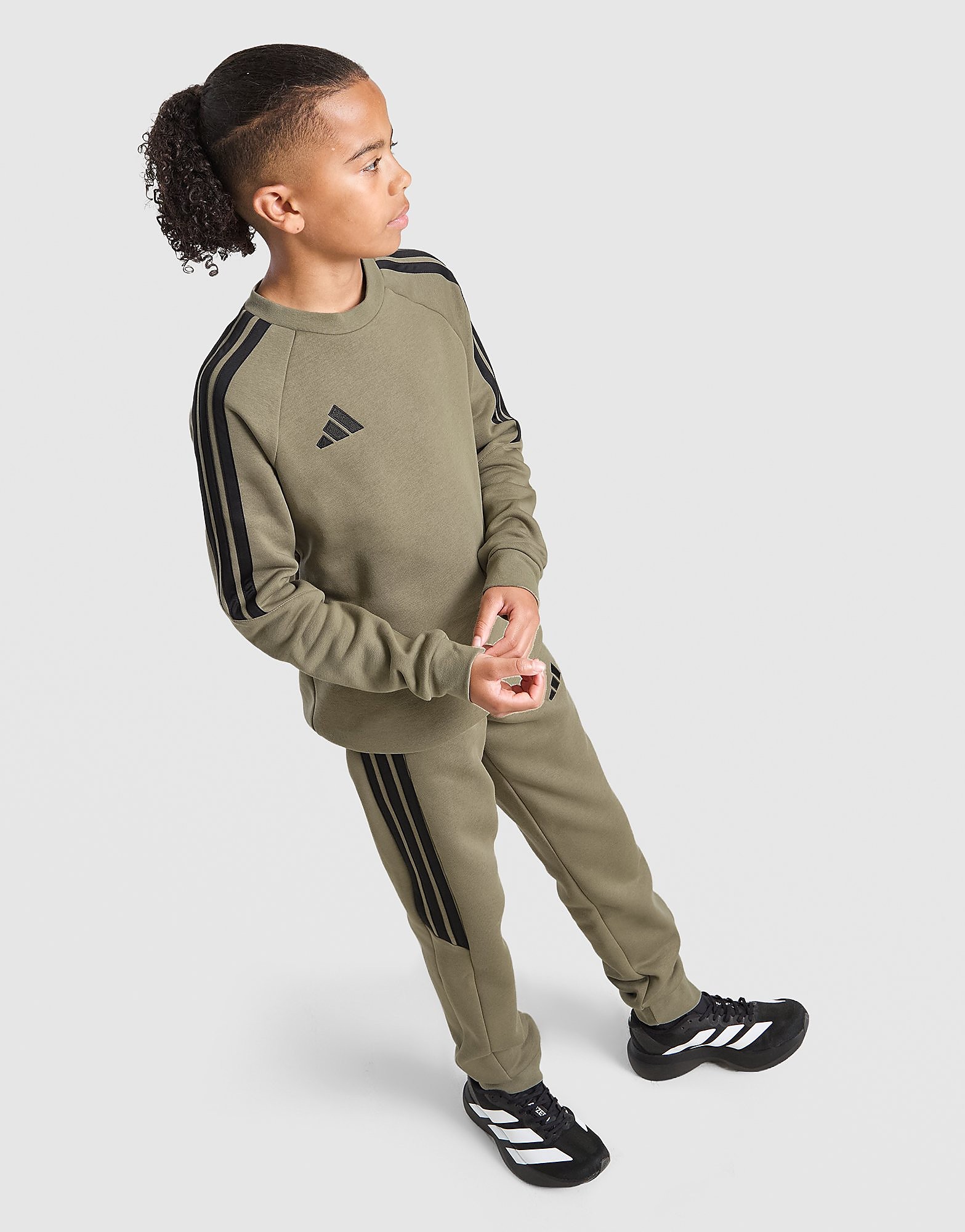 adidas Crew Tracksuit Junior - Bruin - Kind, Bruin