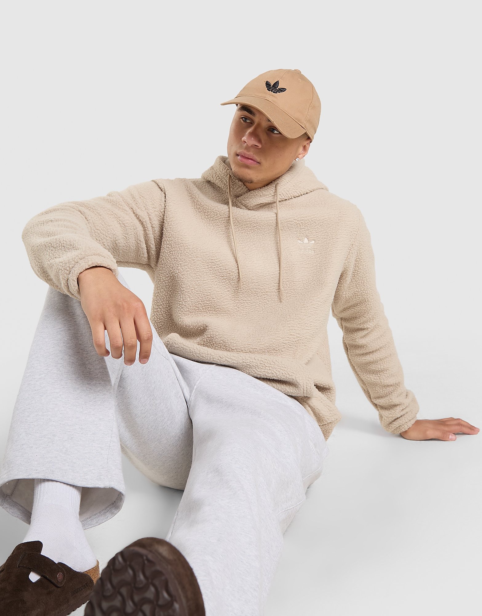 adidas Originals Sherpa Hoodie - Beige- Heren, Beige