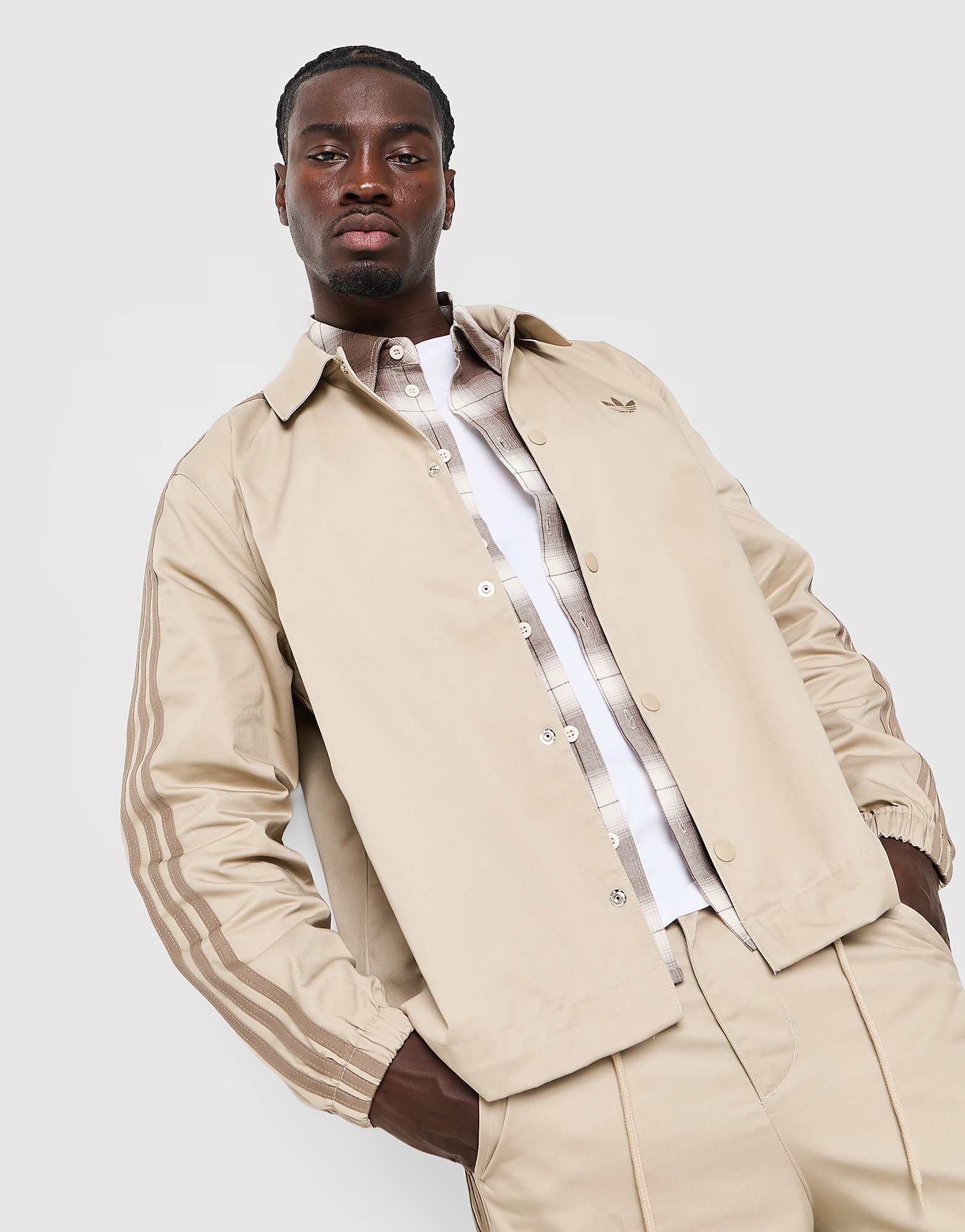 adidas Originals Twill Coach Jacket - Beige- Heren, Beige