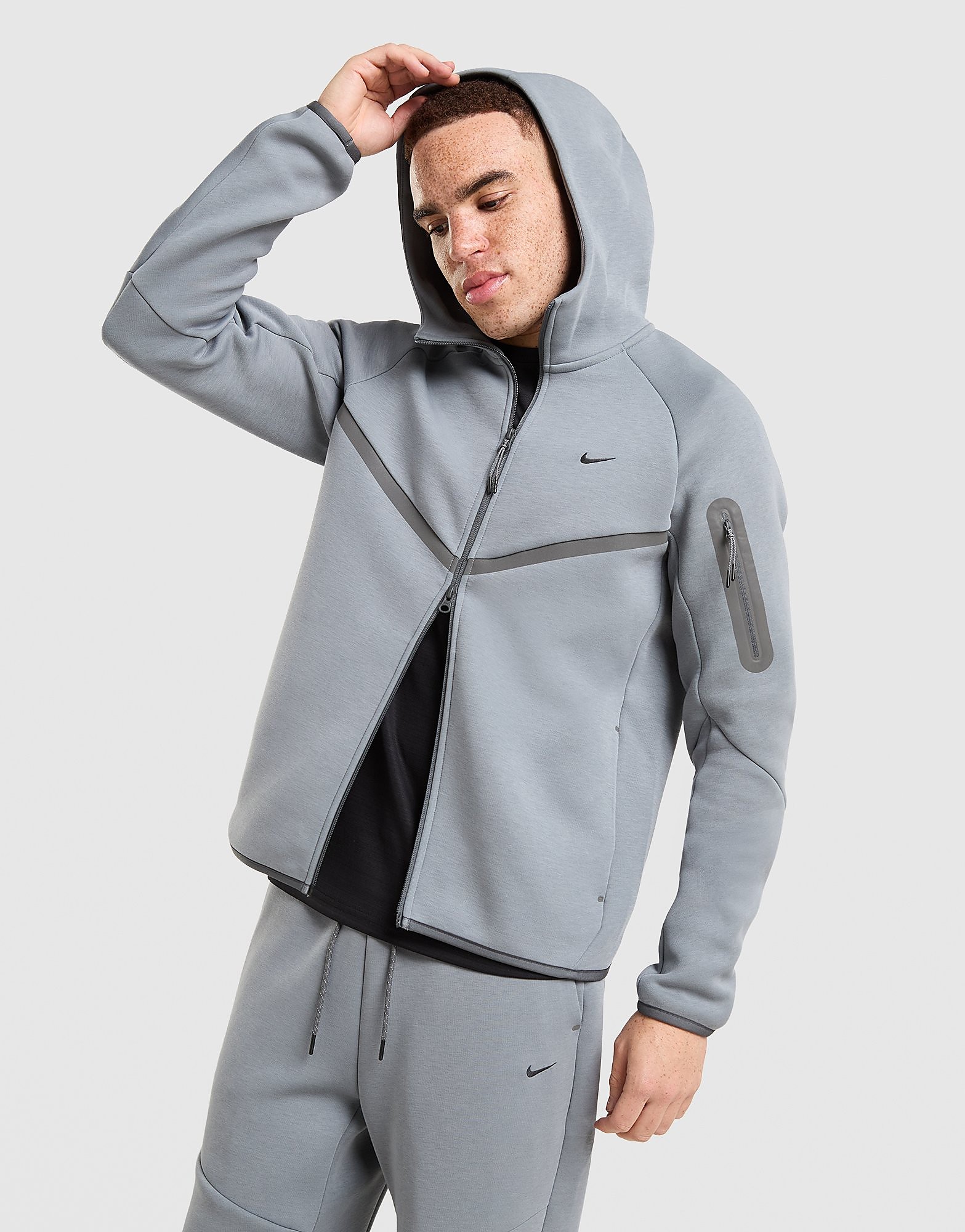 Nike Tech Fleece Reflective Full Zip Hoodie Grijs- Heren Grijs