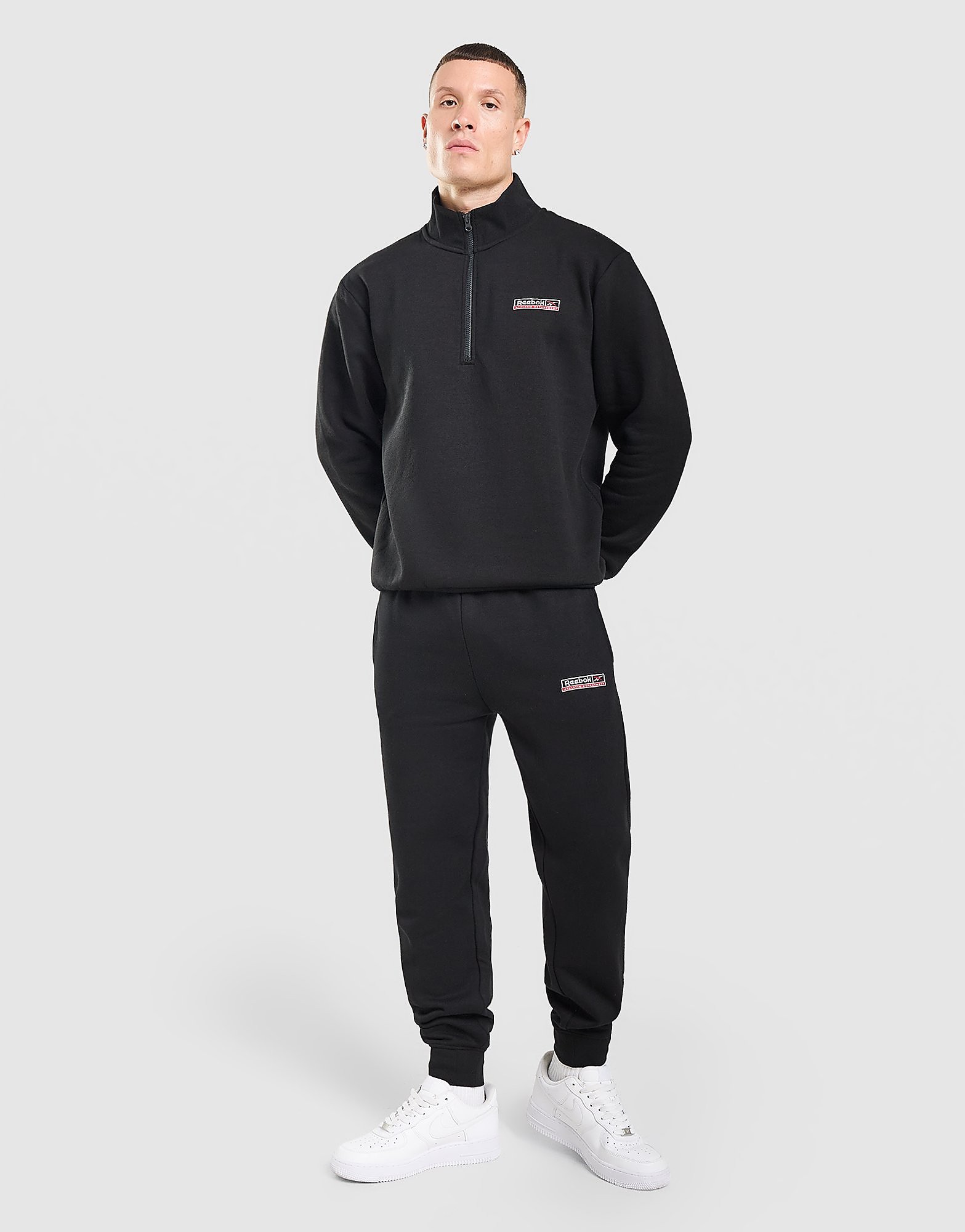 Reebok Athletic 1/4 Zip Sweatshirt - Zwart- Heren, Zwart