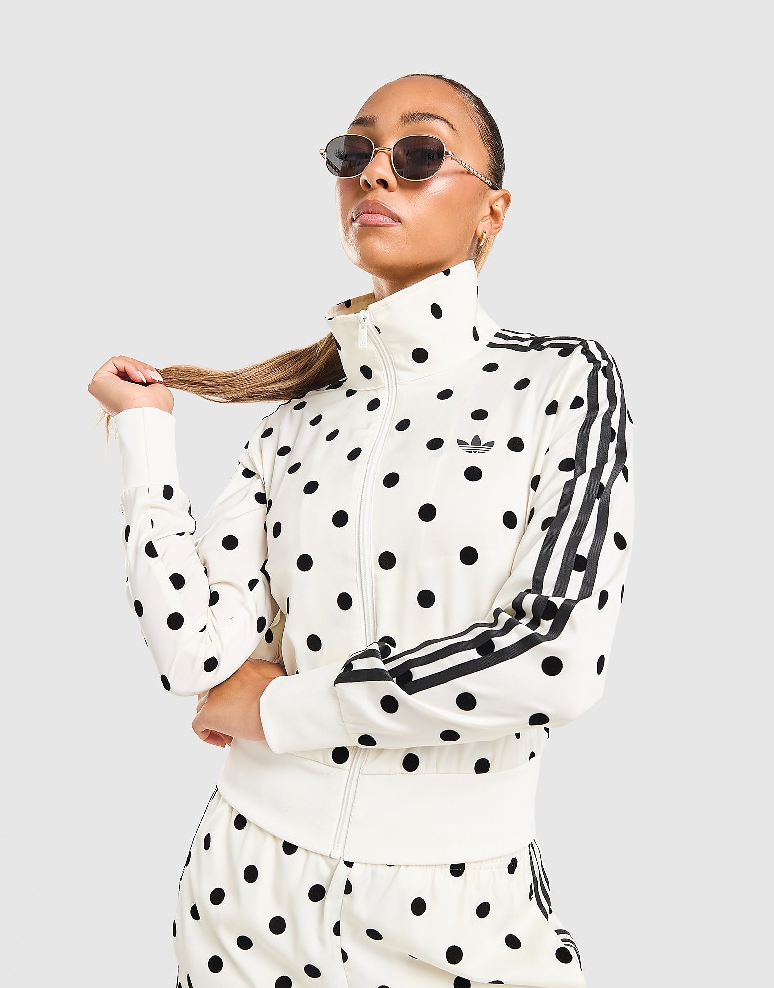 Adidas Originals Polka Dot Firebird Track Top Wit- Dames Wit