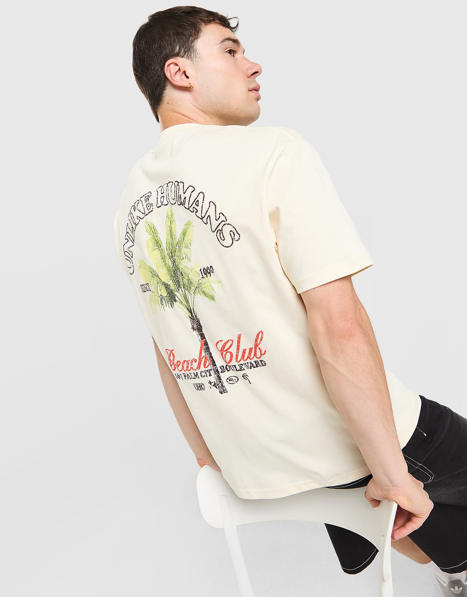 Palm T-Shirt - Herren, Cremefarben - male - Size: L