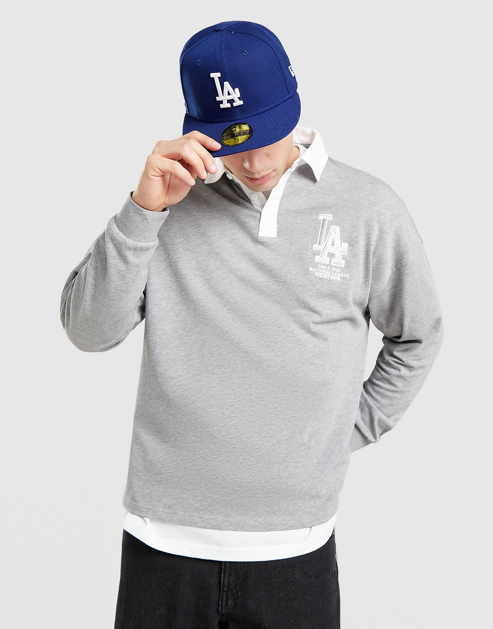 New Era MLB LA Dodgers Rugby T-Shirt - Grijs- Heren, Grijs