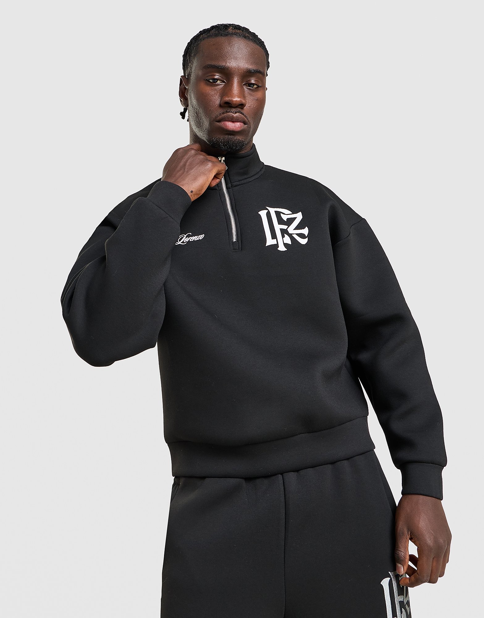 Lorenzo Origin 1/4 Zip Sweatshirt - Zwart- Heren, Zwart