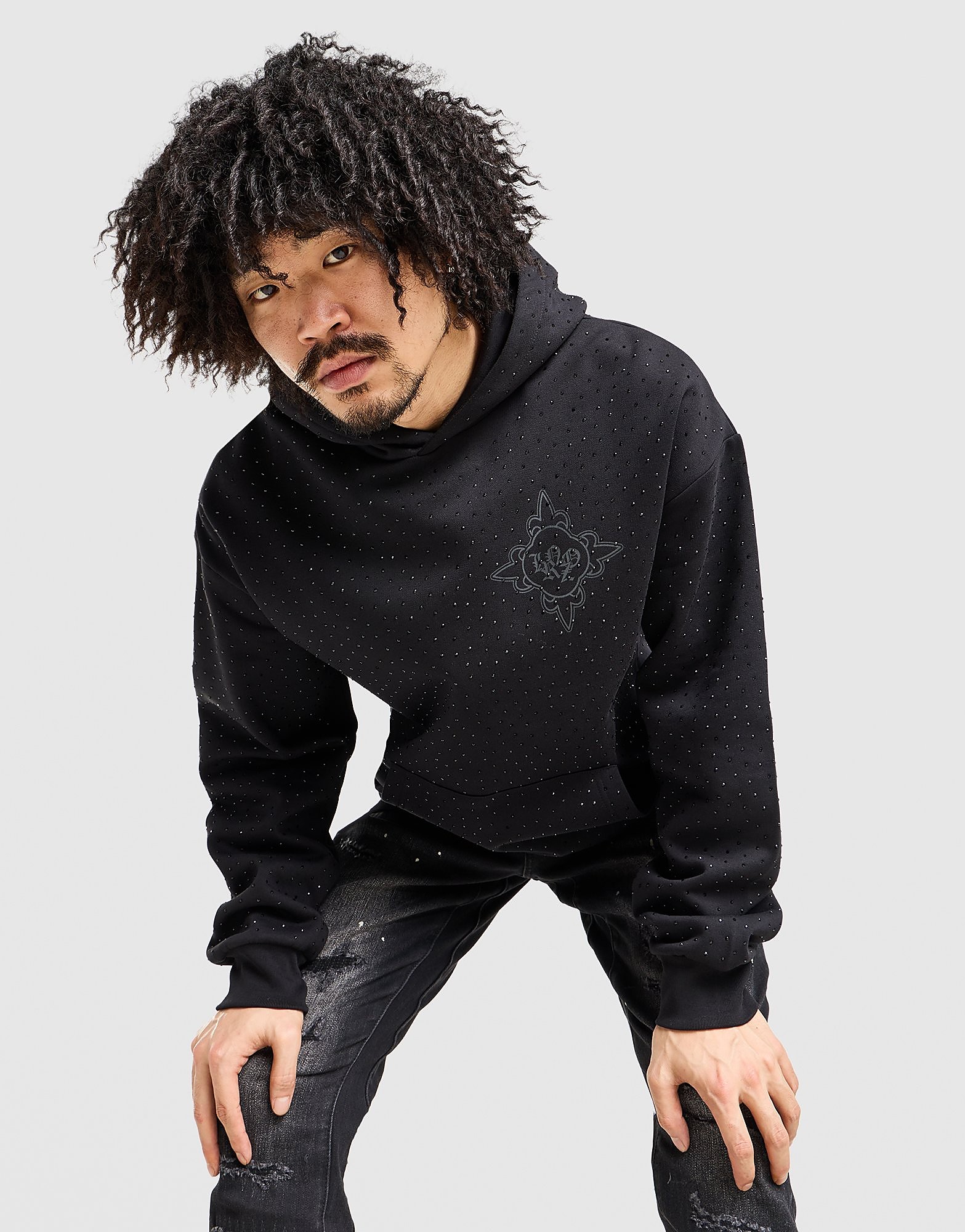 Lorenzo Shadow Diamante Hoodie - Zwart- Heren, Zwart XS