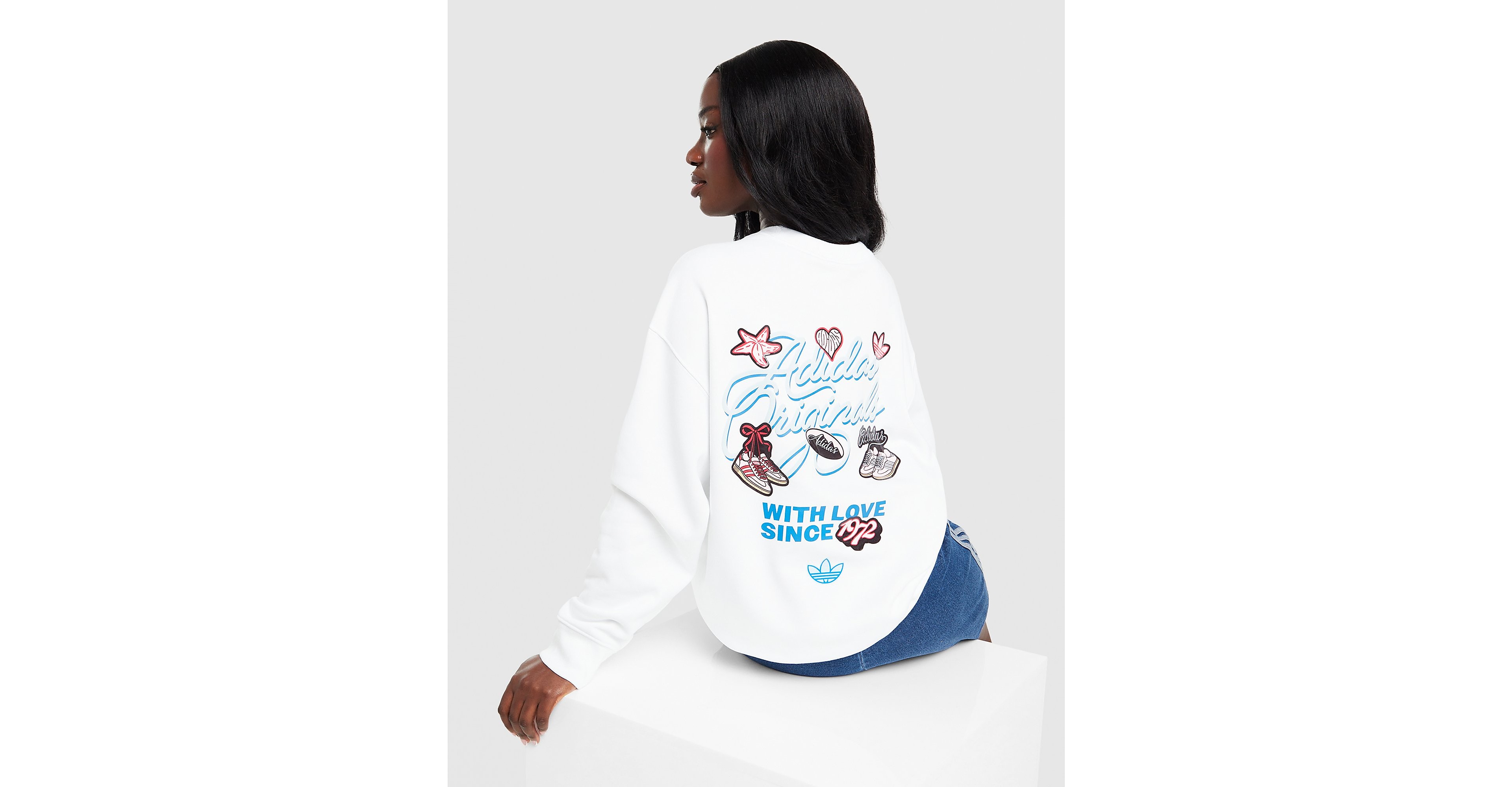 Sticker Oversized Crew Sweatshirt