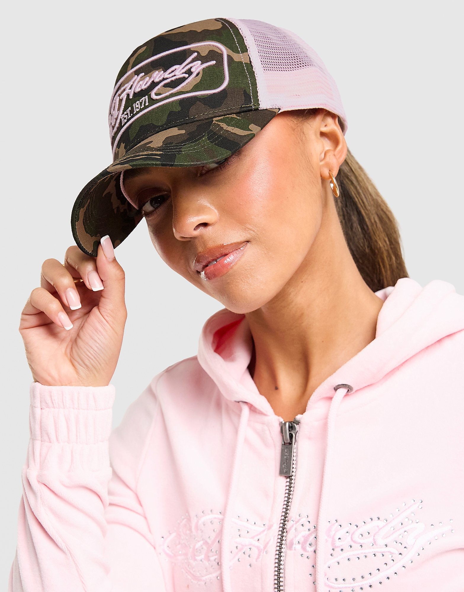 Womens 1971 Camo Trucker Cap - Verde, verde verde Donna taglia One Size