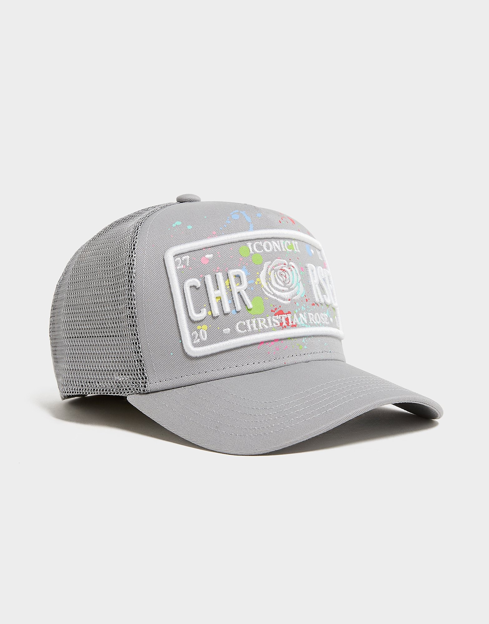 Christian Rose Iconic Trucker Cap - Grijs- Dames, Grijs