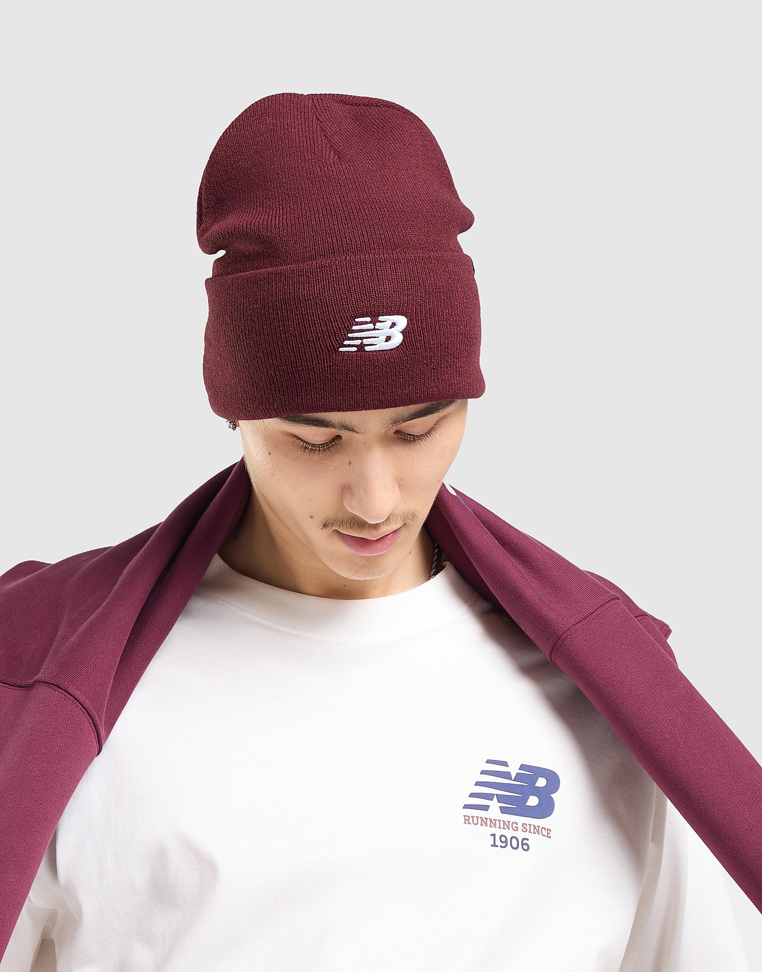 New Balance x 47 Brand Logo Beanie Hat - Rood- Dames, Rood