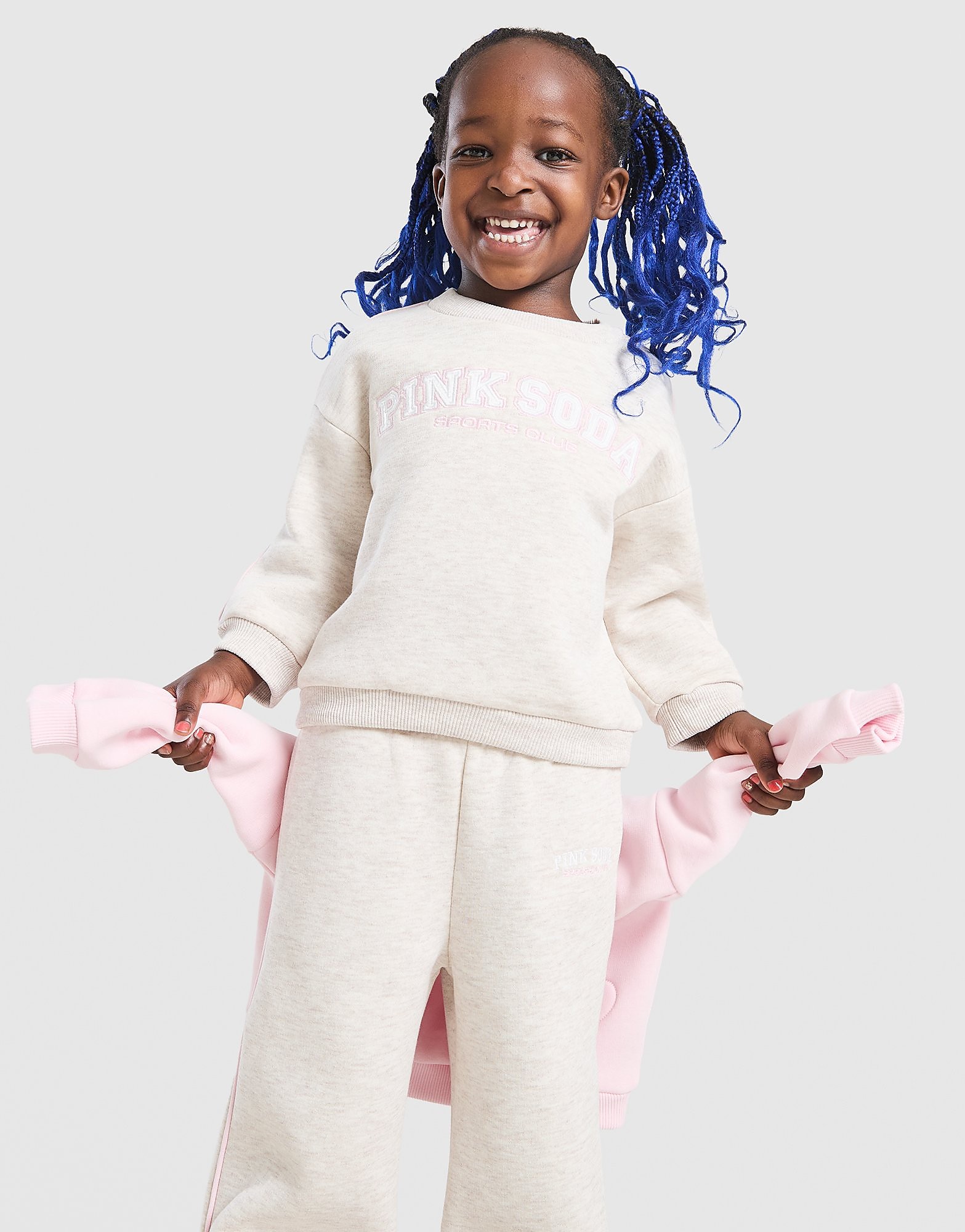 Pink Soda Sport Swirl Crew Tracksuit Infant - Crème - Kind, Crème