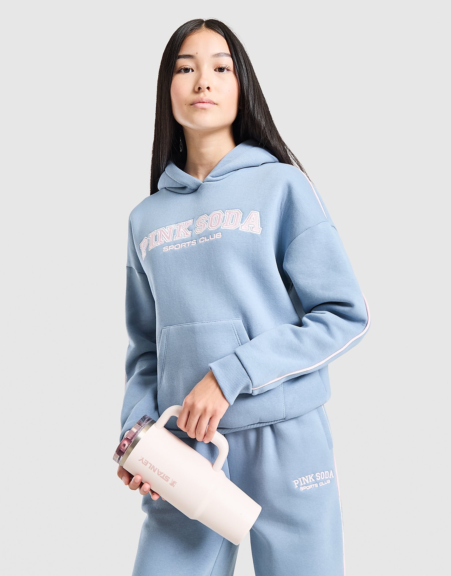 Pink Soda Sport ' Swirl Overhead Hoodie Junior Blauw Kind Blauw