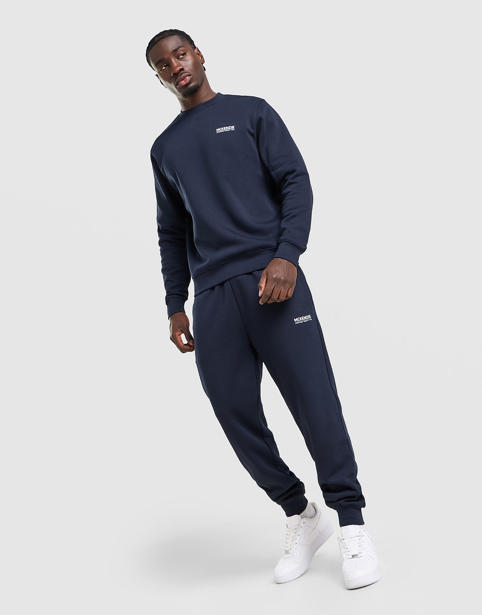 McKenzie Essential Crew Tracksuit - Blauw- Heren, Blauw XS