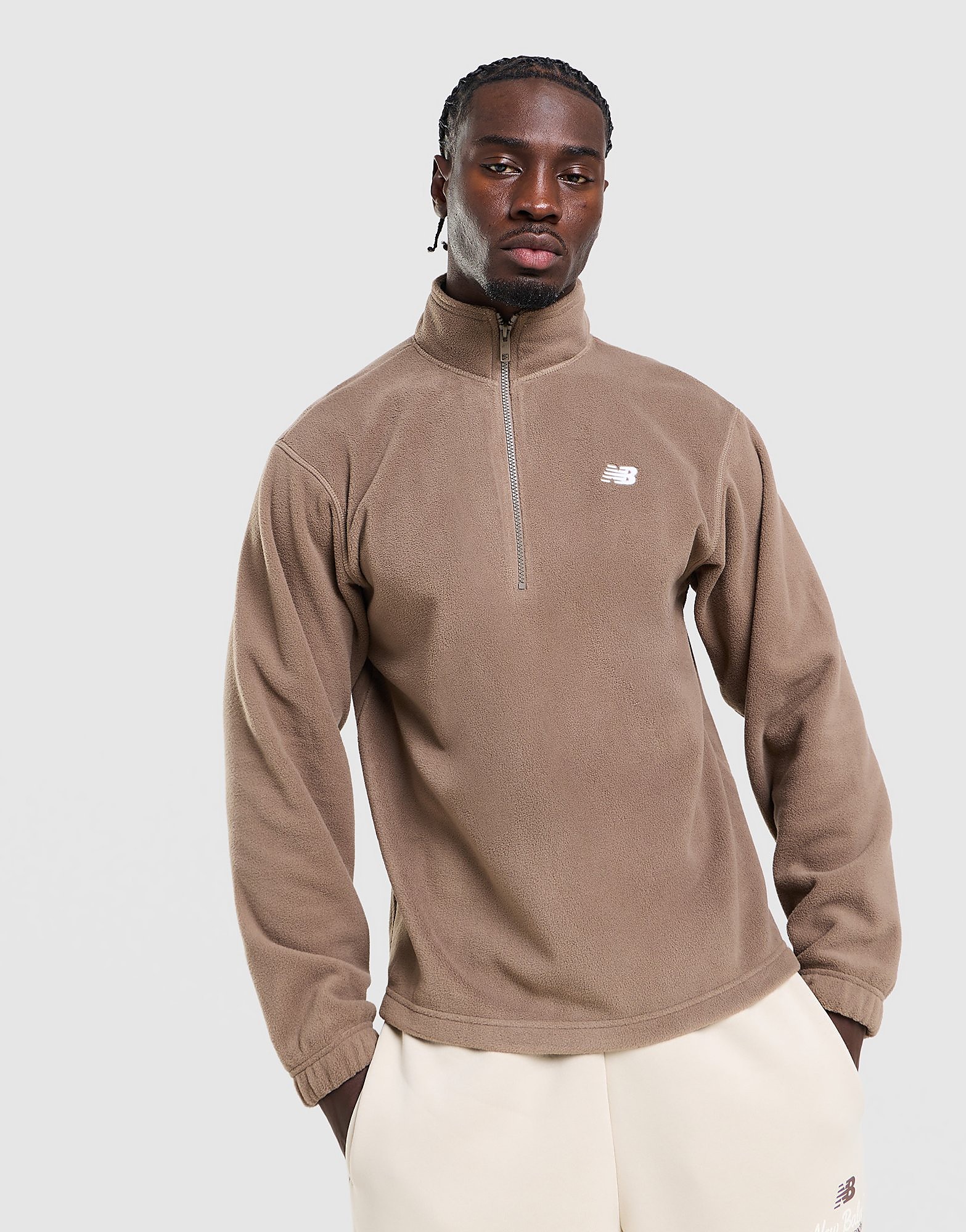 New Balance 1/2 Zip Polar Fleece - Bruin- Heren, Bruin