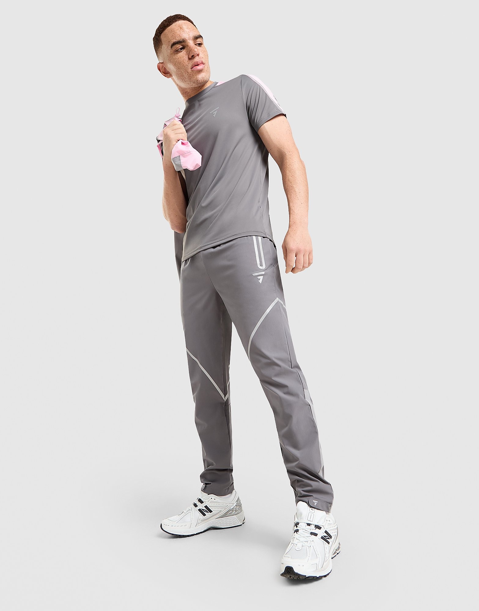 GRIID Reflective Woven Track Pants - Grijs- Heren, Grijs