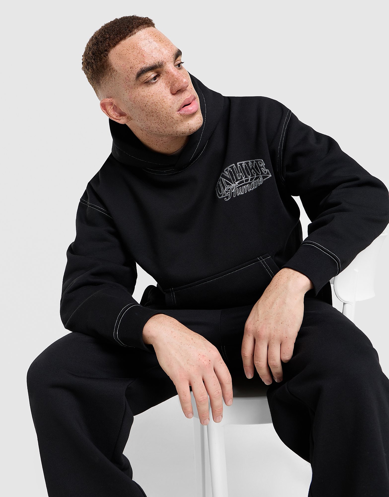 Unlike Humans Whitting Hoodie - Zwart- Heren, Zwart