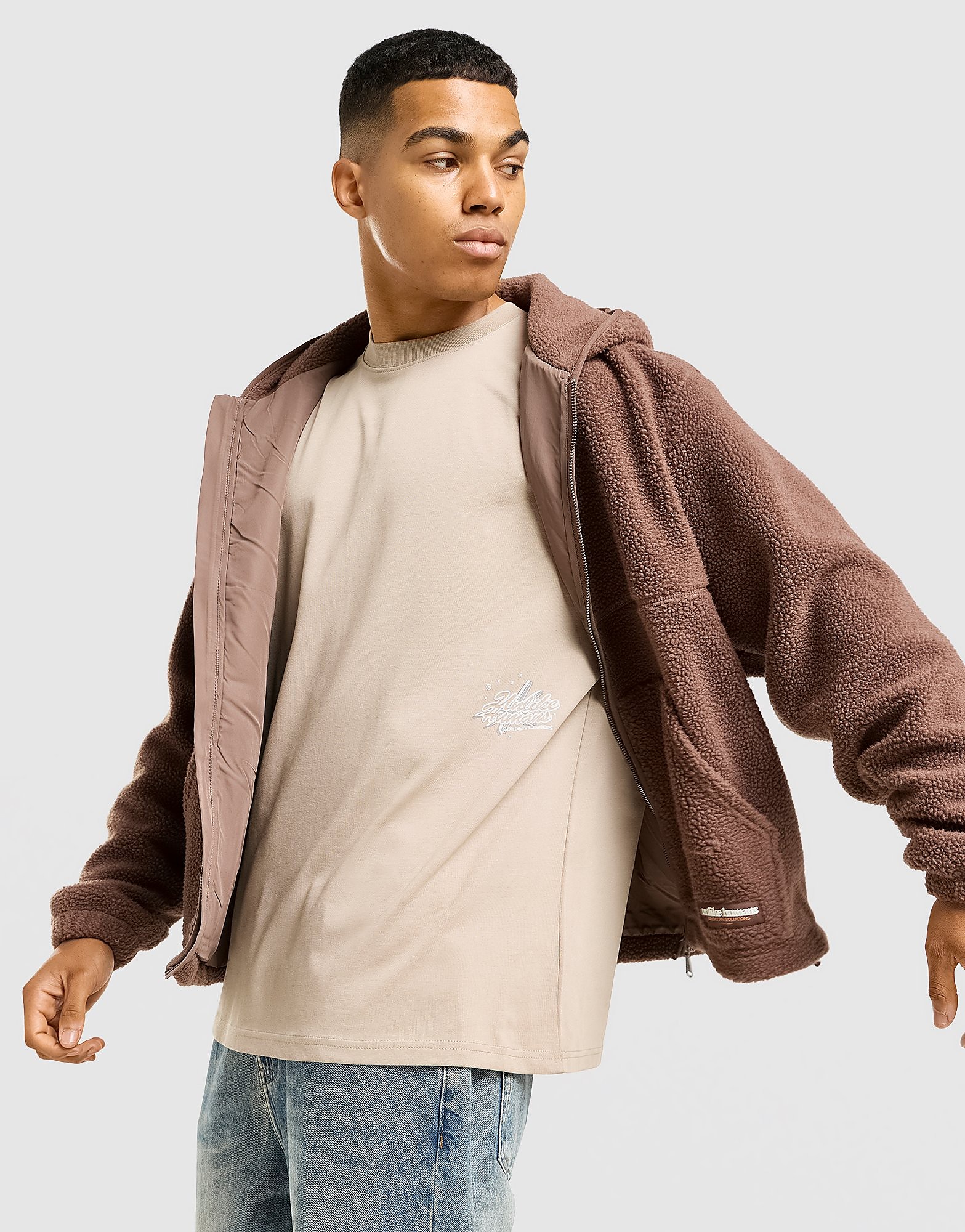 Unlike Humans Mindsets T-Shirt Beige- Heren Beige