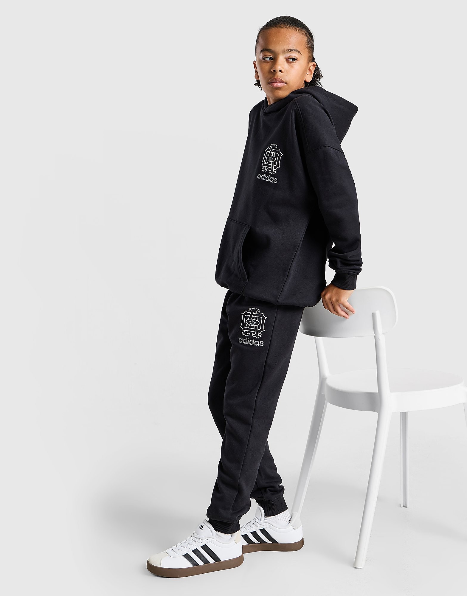 adidas Originals Emblem Graphic Joggers Junior - Zwart - Kind, Zwart