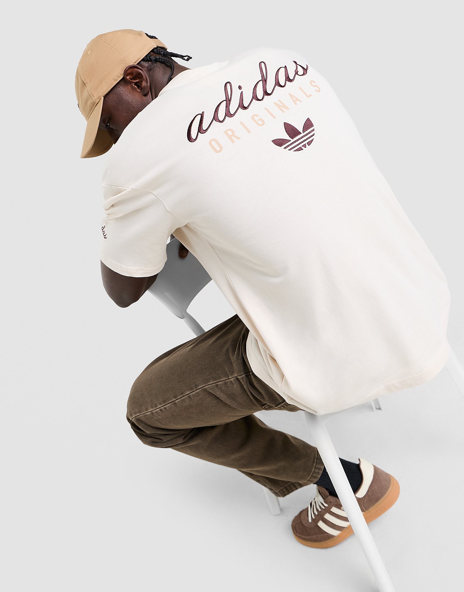 adidas Originals Stack Logo T-Shirt - Crème- Heren, Crème