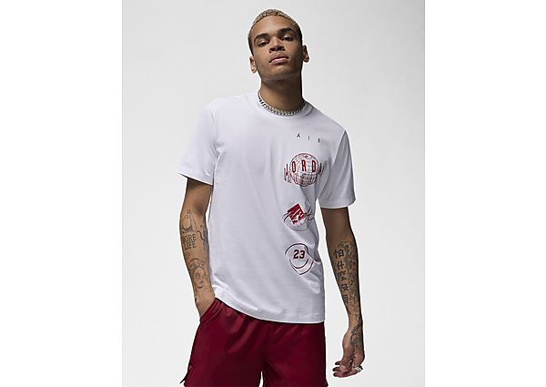Jordan Stack Graphic T-Shirt White Gym Red- Heren White Gym Red