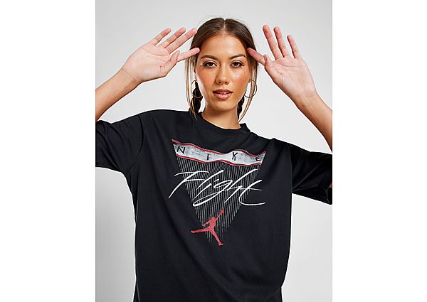 Nike T-shirt met graphic voor dames Jordan Flight Heritage Black Gym Red- Dames Black Gym Red