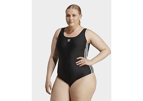 adidas adicolor 3-Streifen Badeanzug - Große Größen - Damen, Black / White