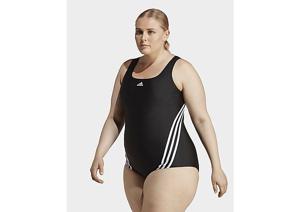 adidas 3-Streifen Badeanzug - Große Größen - Damen, Black / White