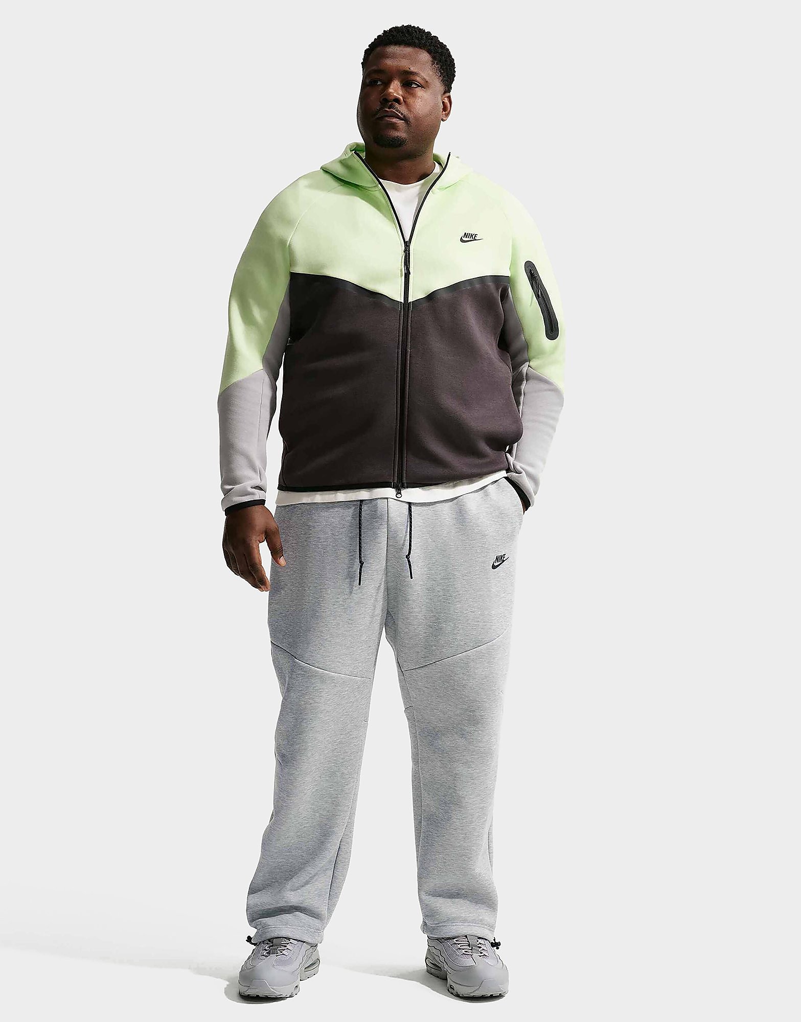 Nike Fleecebroek met open zoom voor heren Tech - Grijs- Heren, Grijs