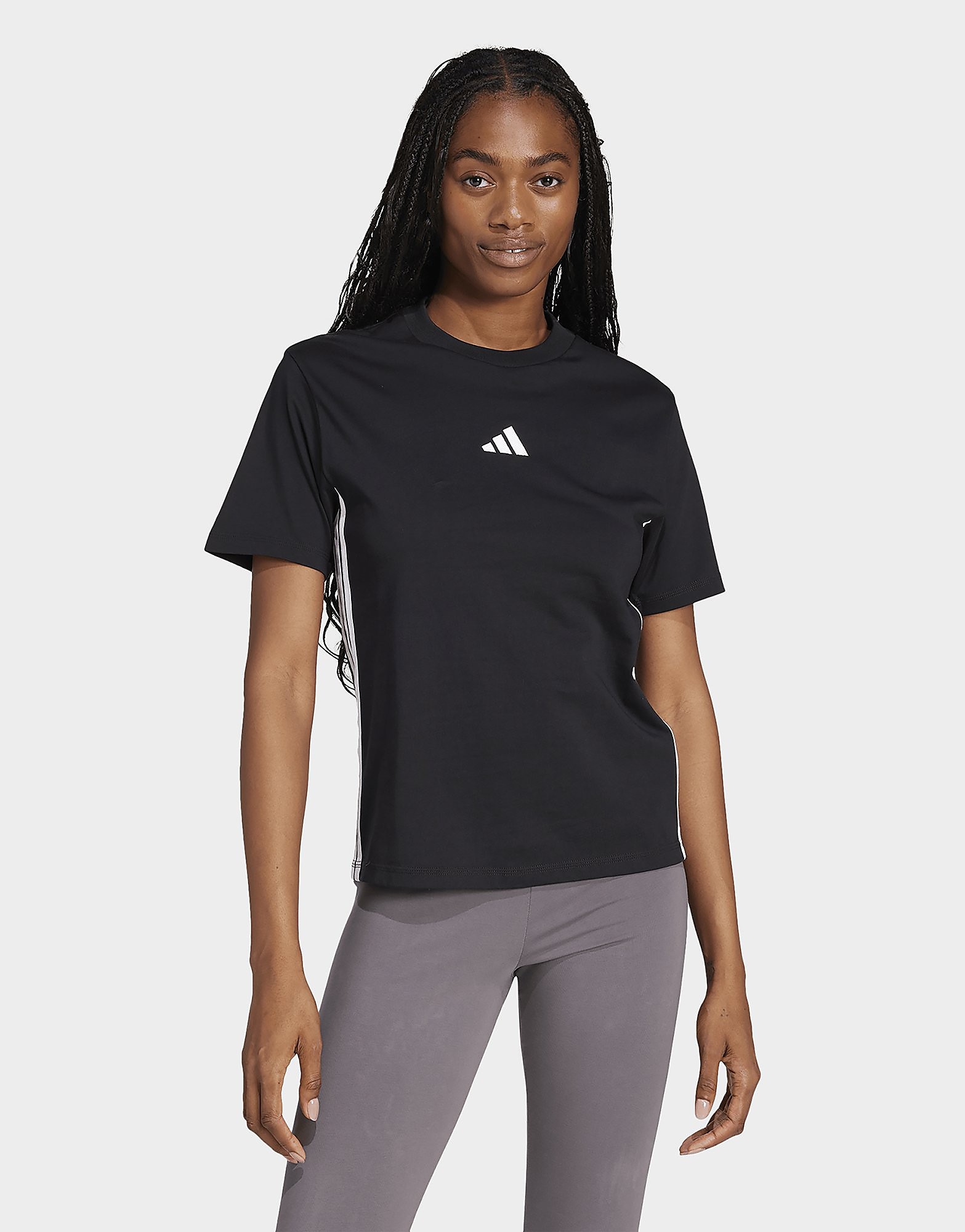 Womens Adidas Women's Essentials 3-Stripes Cotton T-Shirt - Nero, Nero