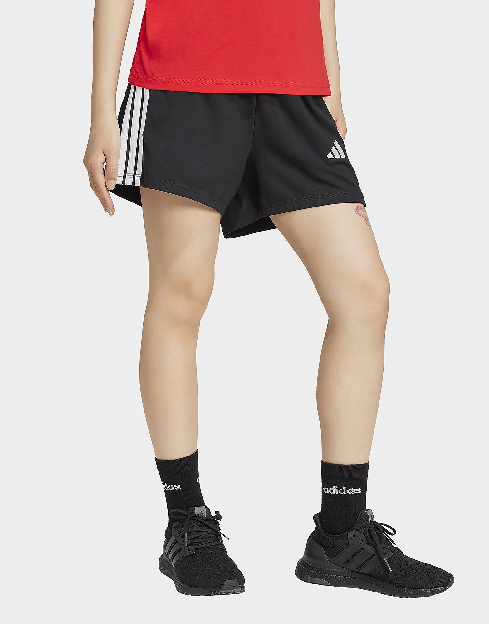 Womens Adidas Short Essentials 3-Stripes Cotton - Nero, Nero